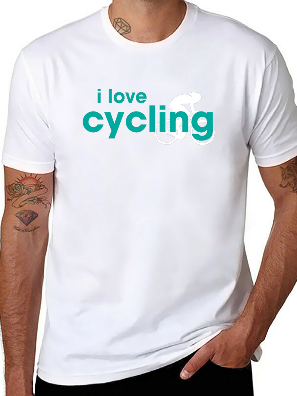 I Love Cycling Graphic T-Shirt - Black