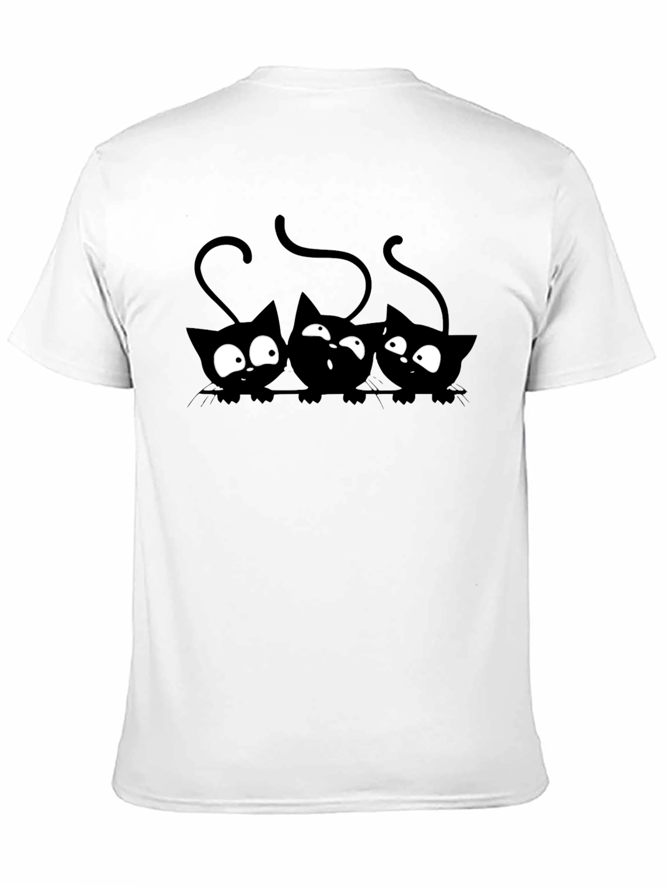 Black Cats Graphic Tee - Mens Short Sleeve Crew Neck T-Shirt