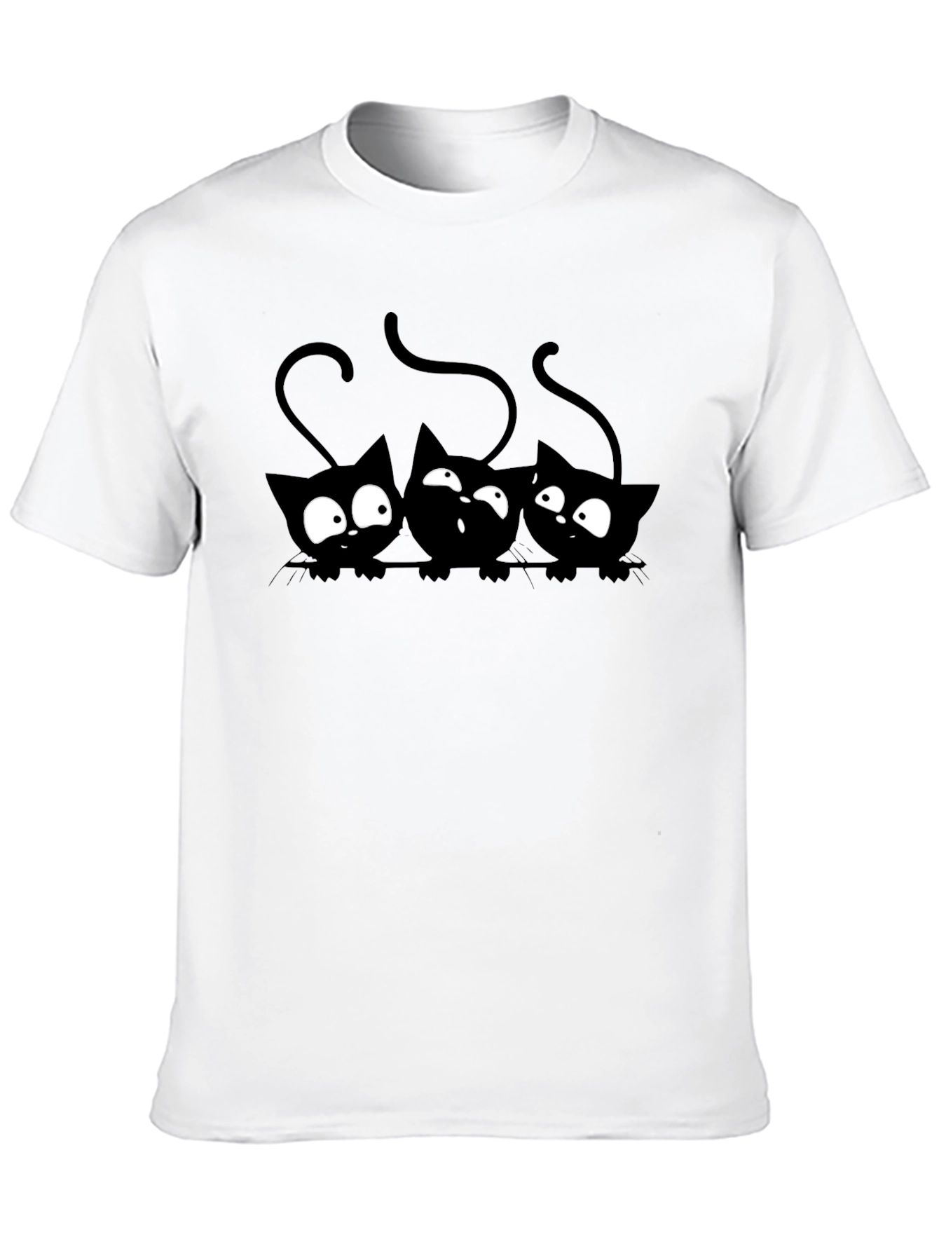 Black Cats Graphic Tee - Mens Short Sleeve Crew Neck T-Shirt