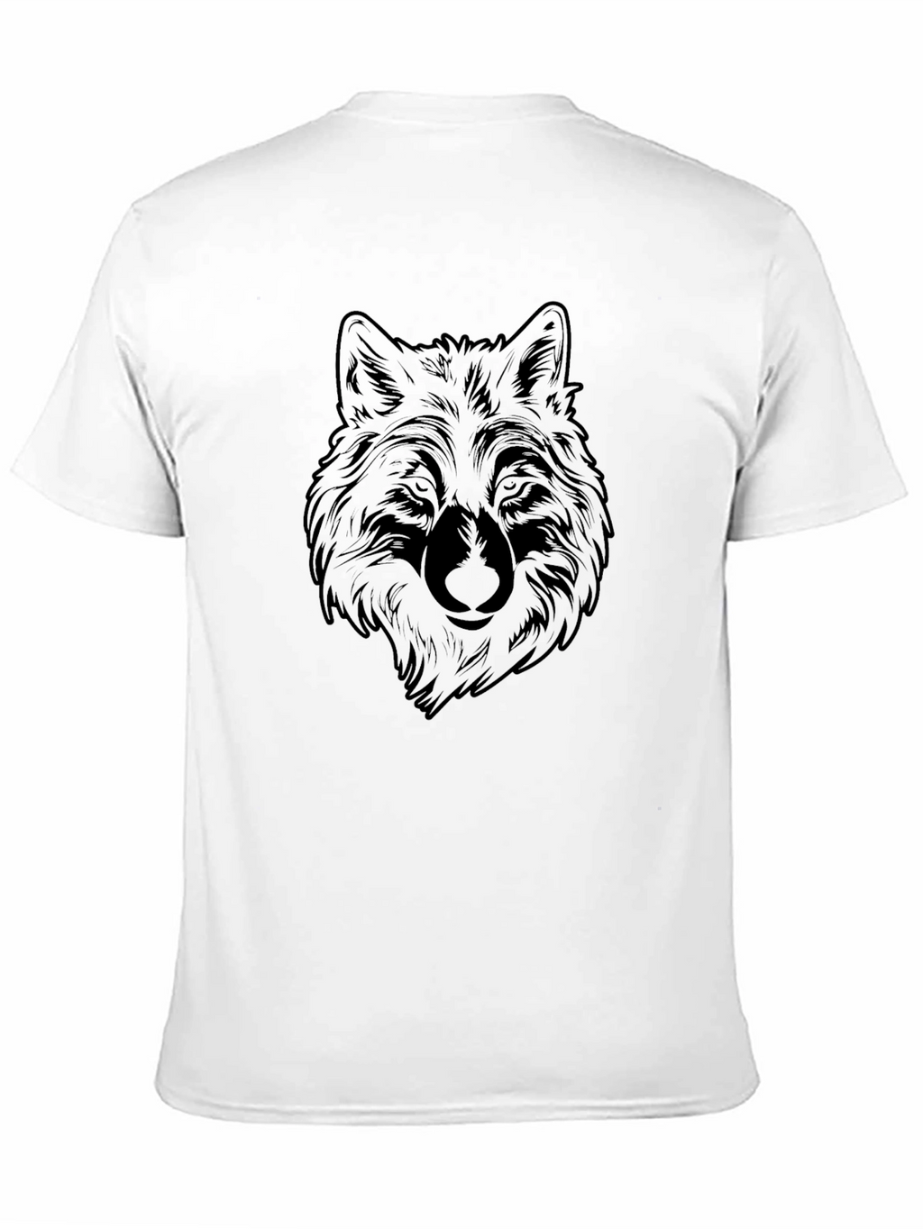 Mens Wolf Graphic Print Black T-Shirt