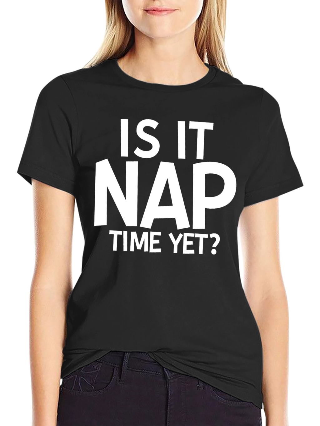 Is It Nap Time Yet? Black Graphic Tee