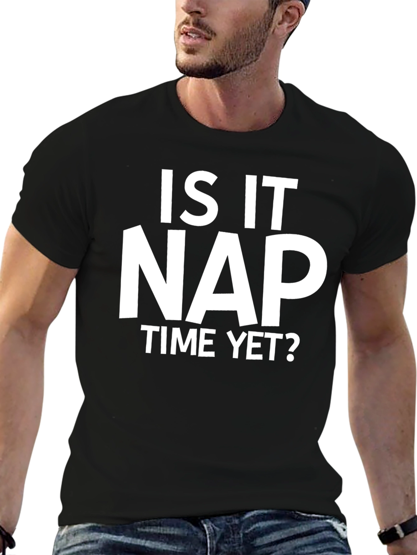 Is It Nap Time Yet? Black Graphic Tee