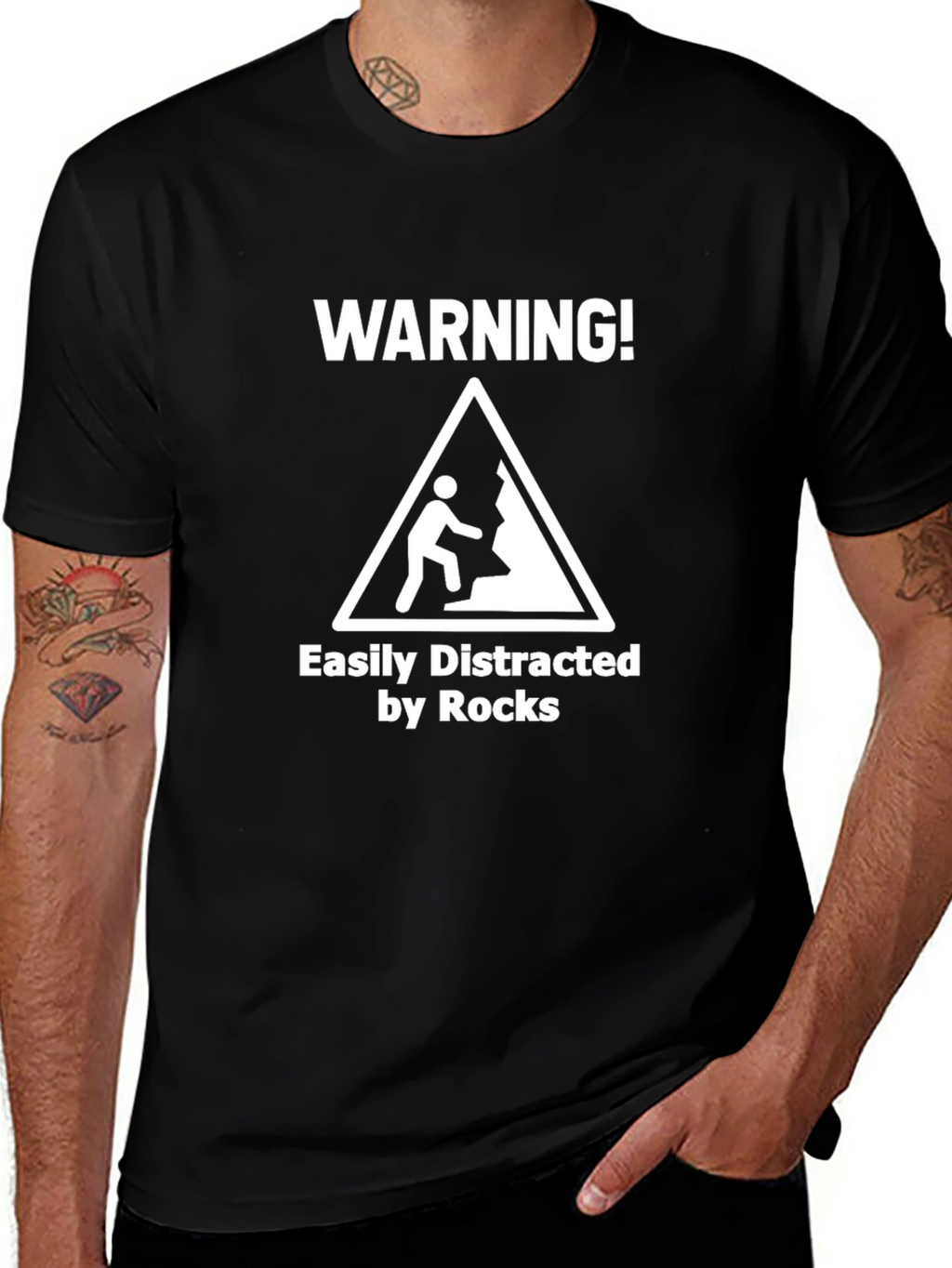 Warning: Easily Distracted by Rocks T-Shirt