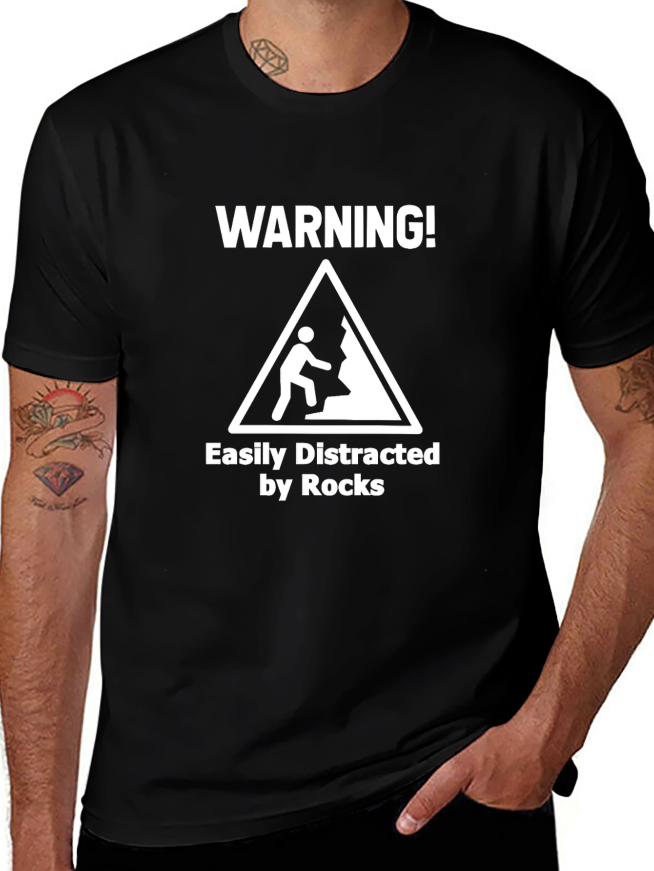 Warning: Easily Distracted by Rocks T-Shirt