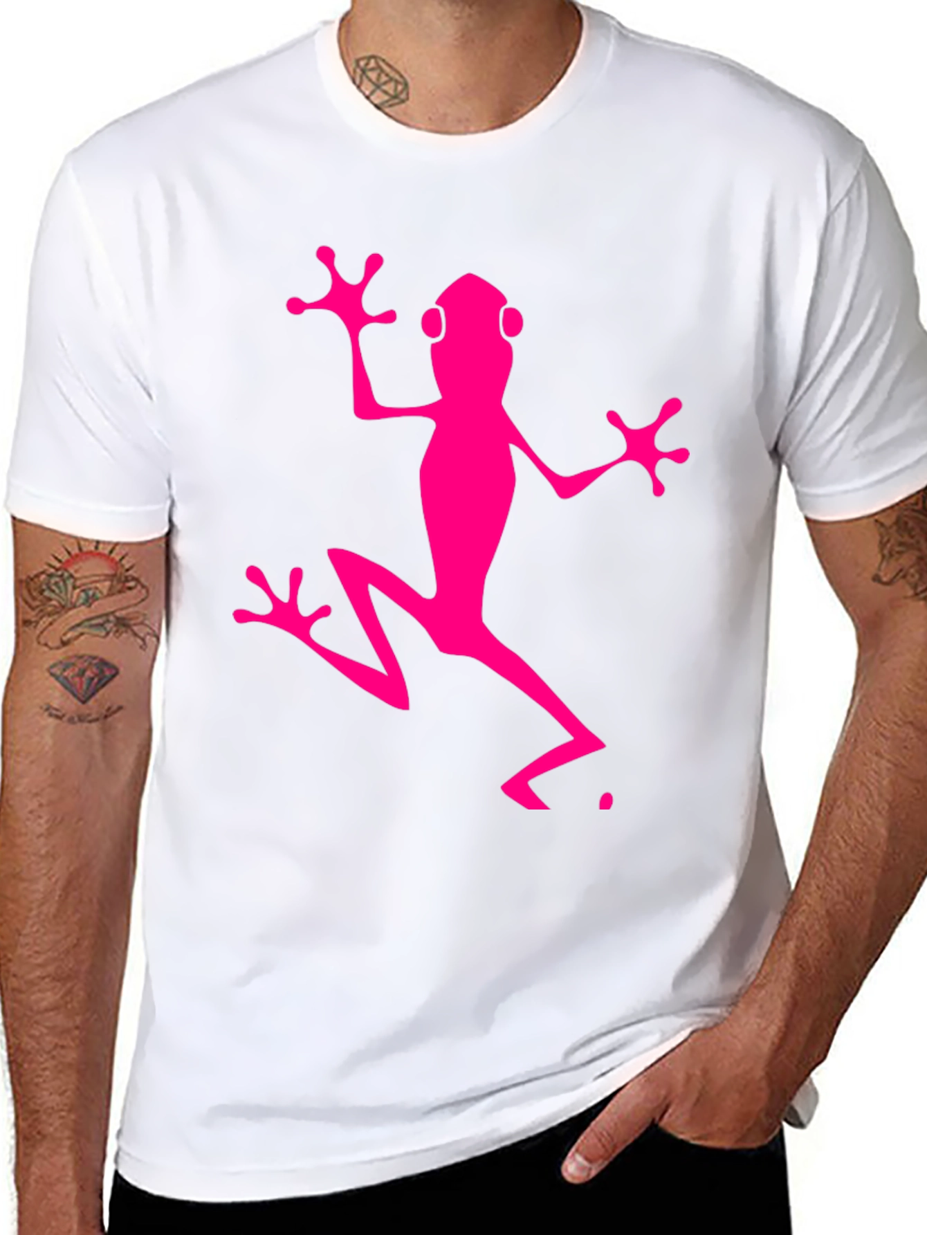 Pink Frog Graphic Tee - Mens Black T-Shirt