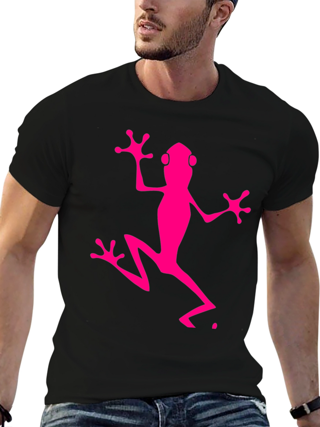 Pink Frog Graphic Tee - Mens Black T-Shirt