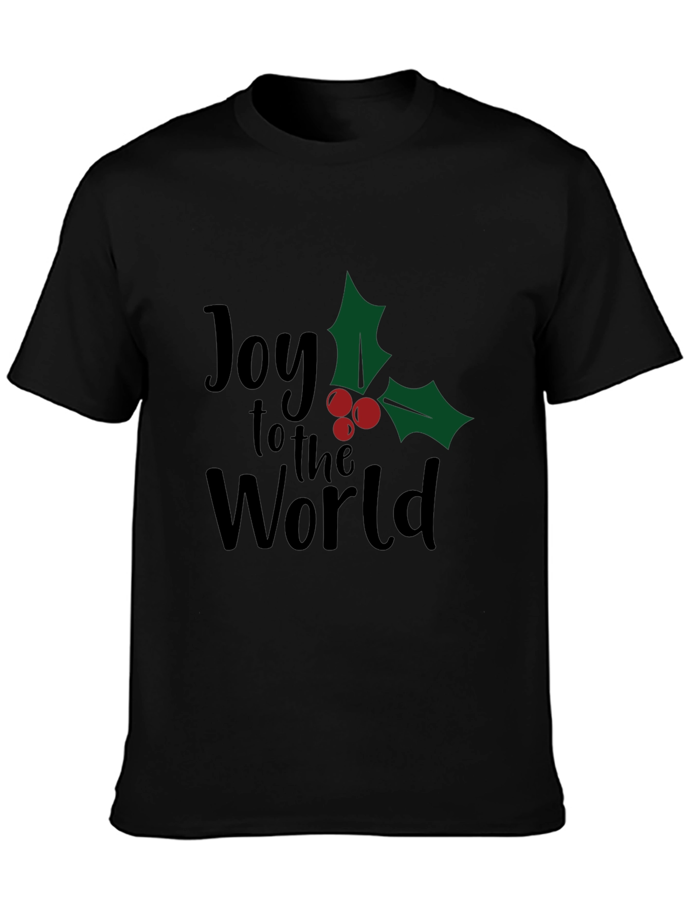 Joy to the World Christmas Graphic Tee - Black