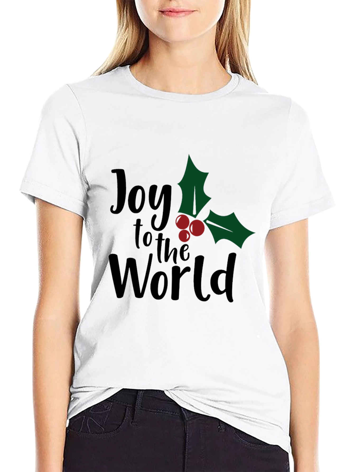 Joy to the World Christmas Graphic Tee - Black