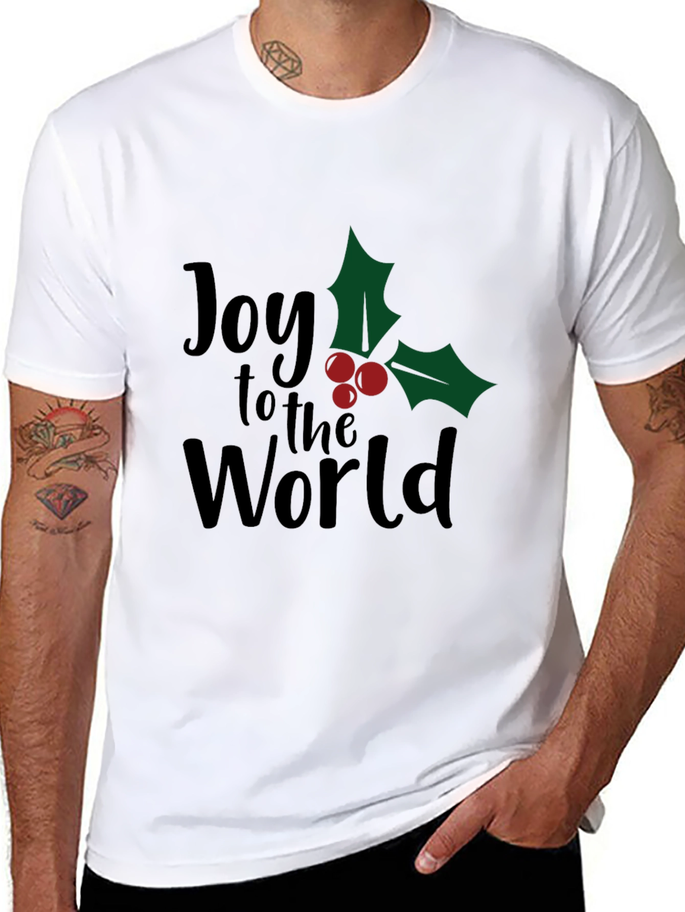 Joy to the World Christmas Graphic Tee - Black