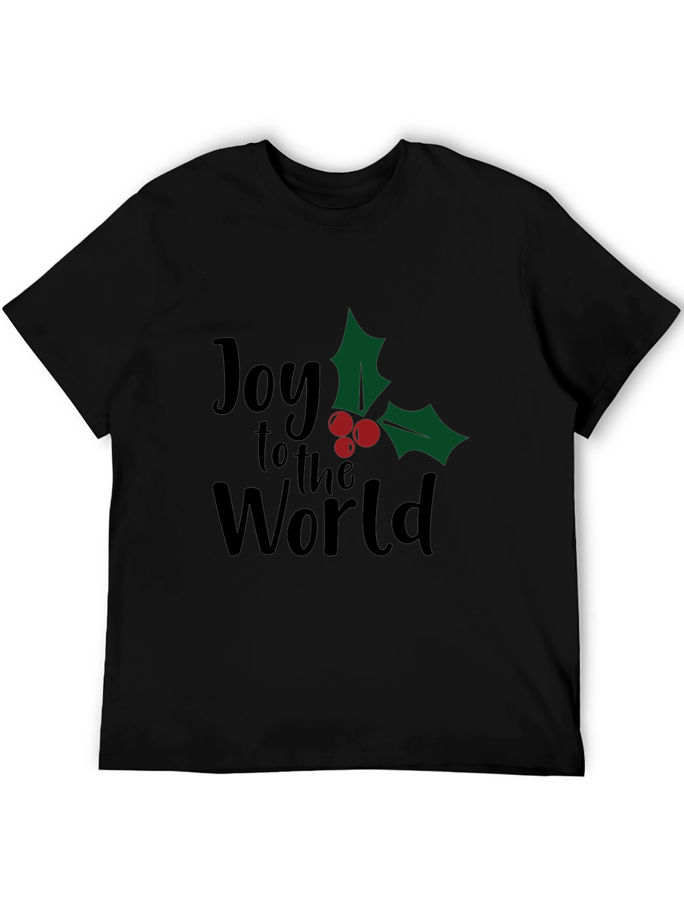 Joy to the World Christmas Graphic Tee - Black