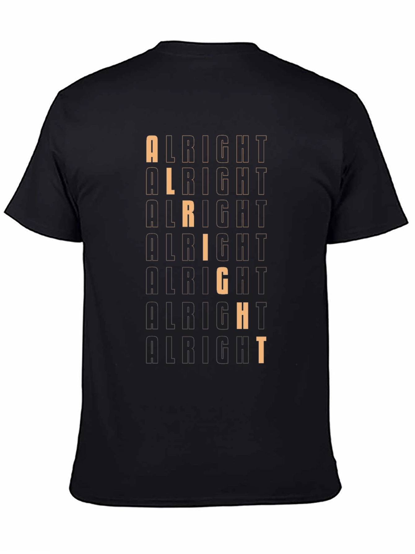 Alright Graphic Print Crew Neck T-Shirt - Trendy Style