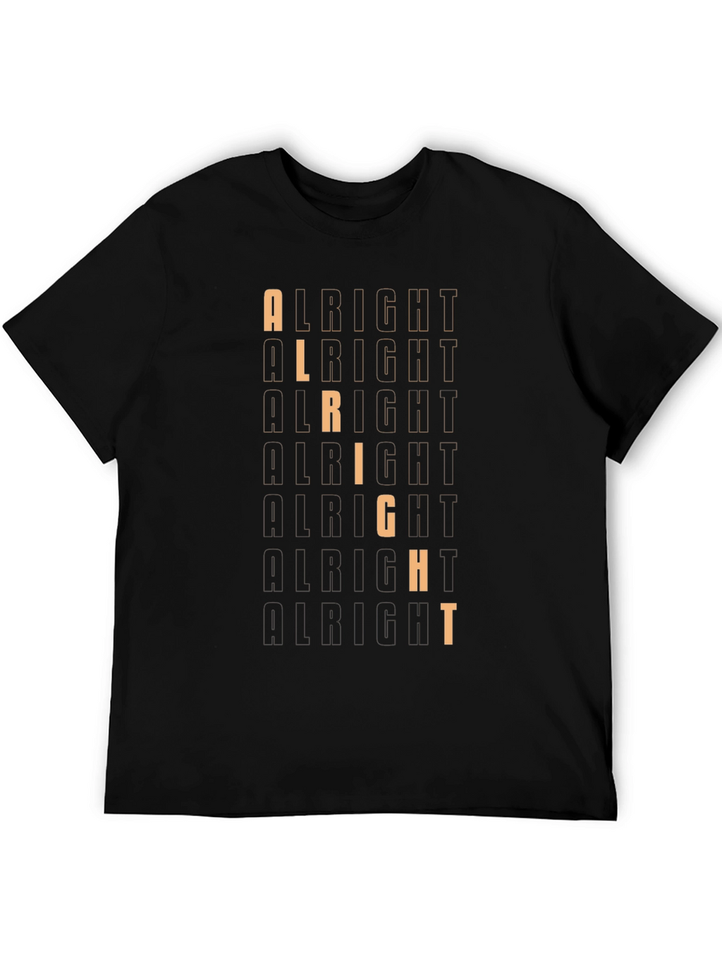 Alright Graphic Print Crew Neck T-Shirt - Trendy Style