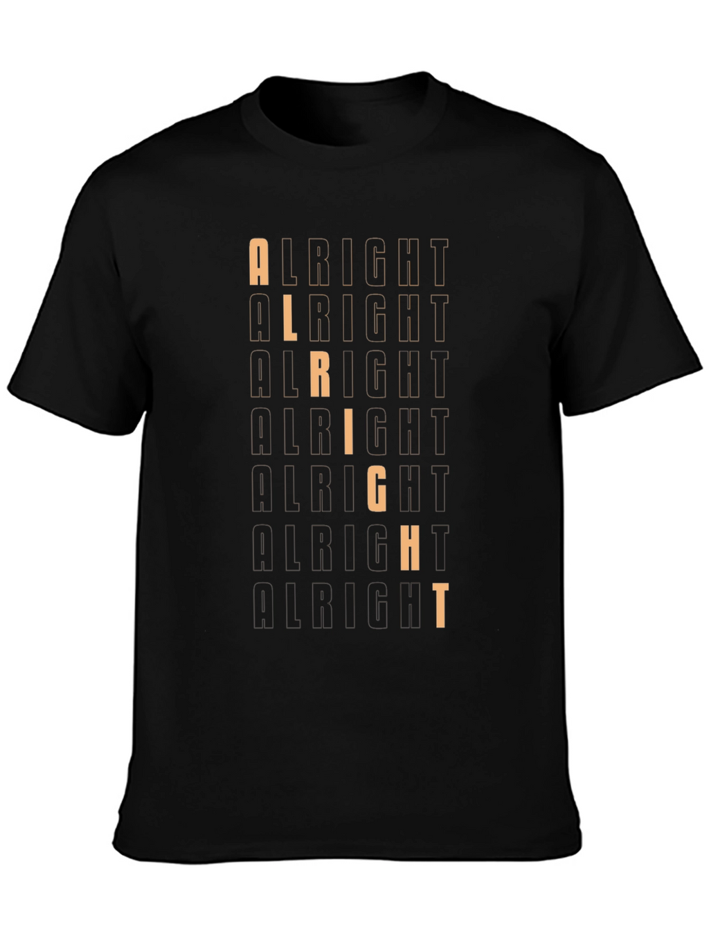 Alright Graphic Print Crew Neck T-Shirt - Trendy Style
