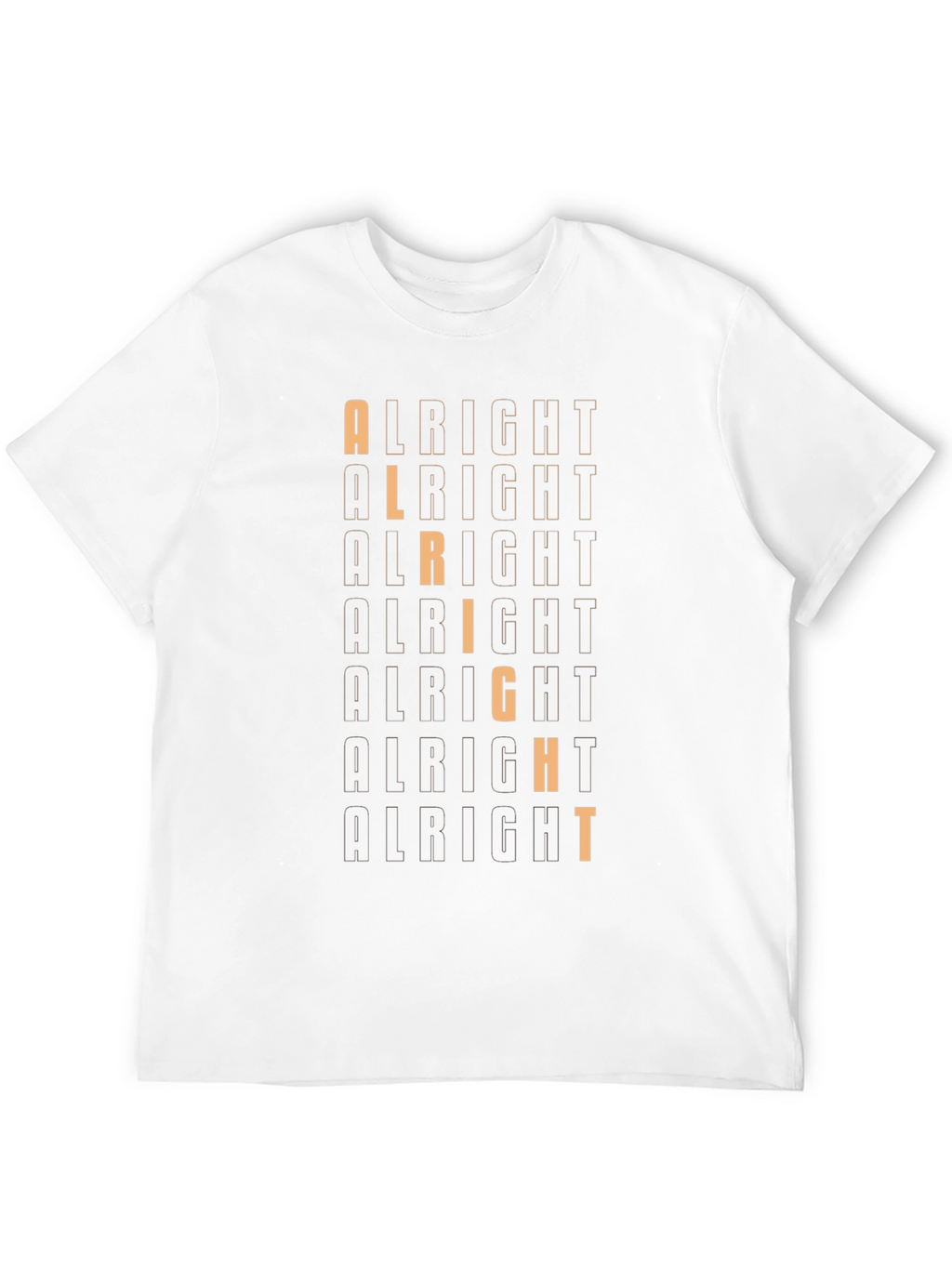 Alright Graphic Print Crew Neck T-Shirt - Trendy Style