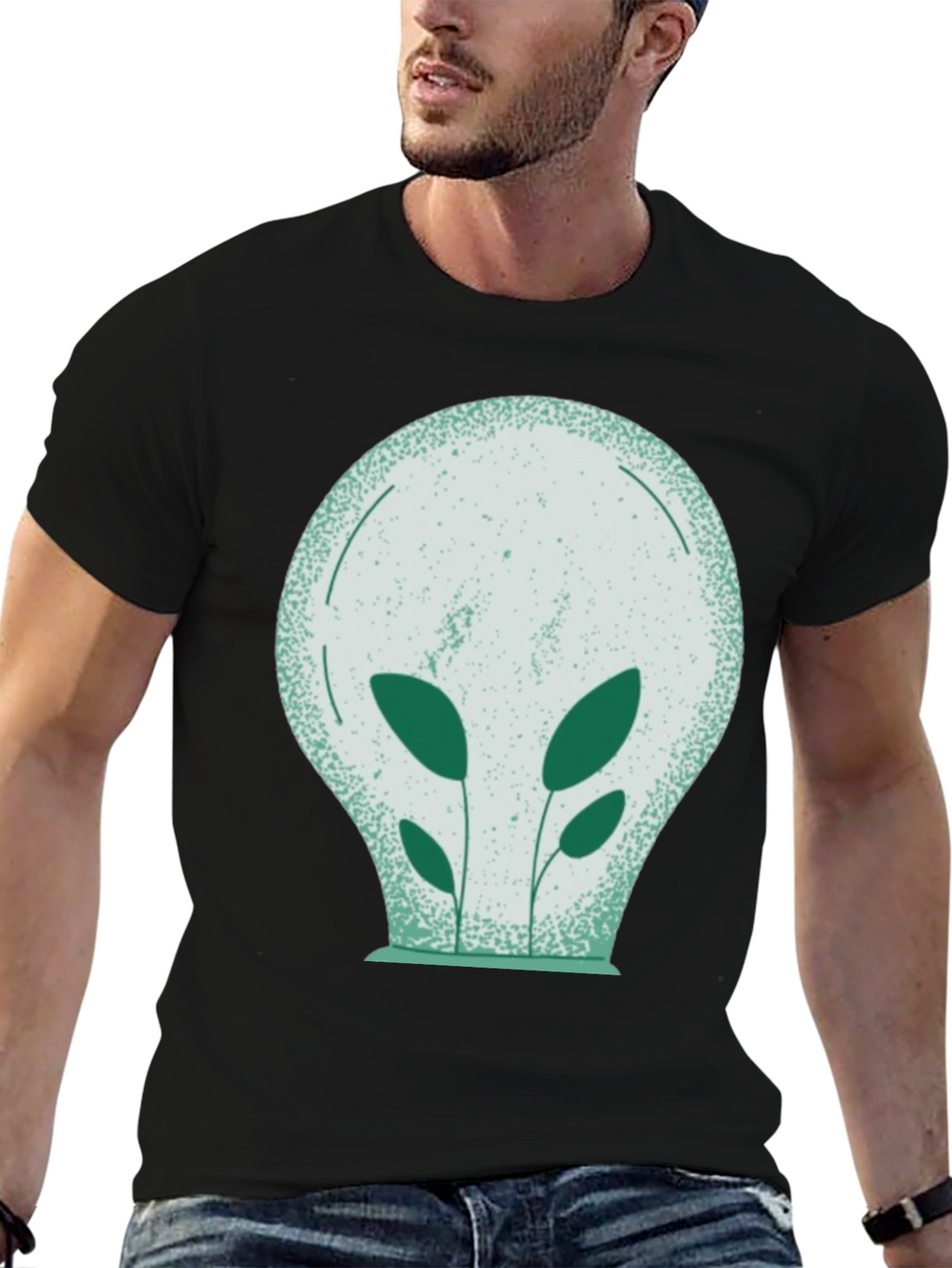 Eco-Friendly Plant Bulb Graphic Tee