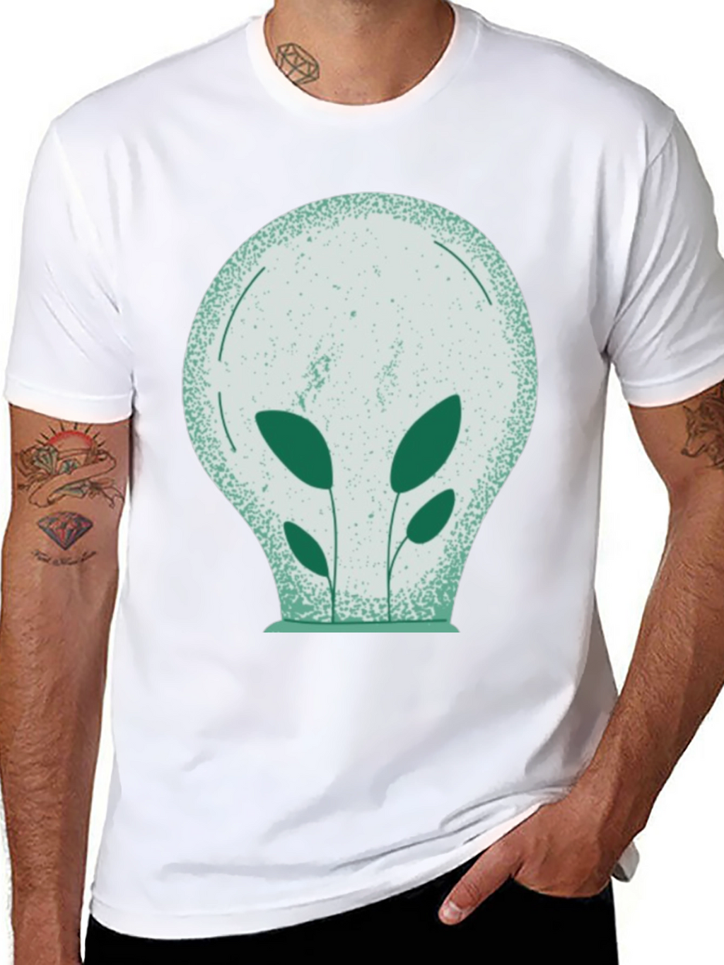 Eco-Friendly Plant Bulb Graphic Tee