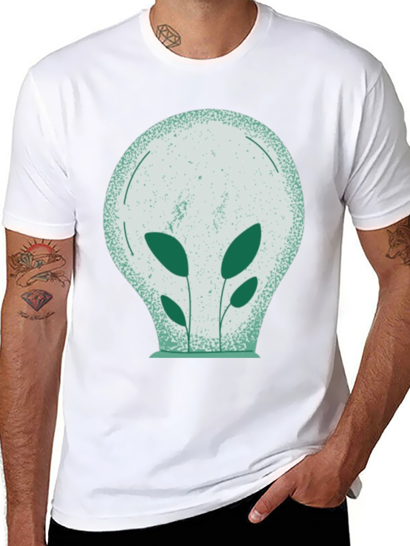 Eco-Friendly Plant Bulb Graphic Tee