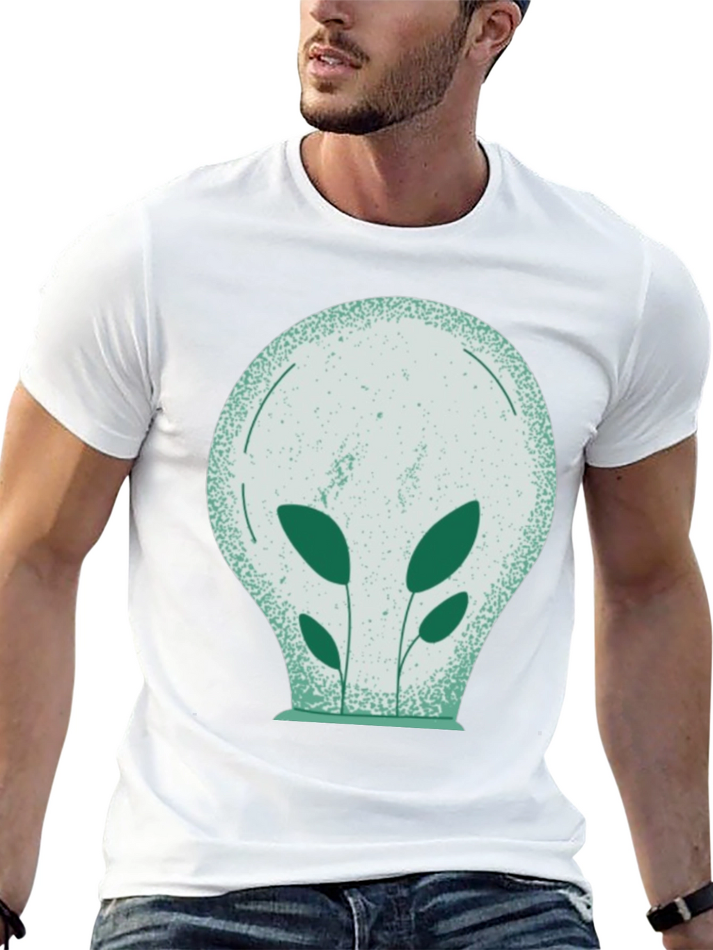 Eco-Friendly Plant Bulb Graphic Tee