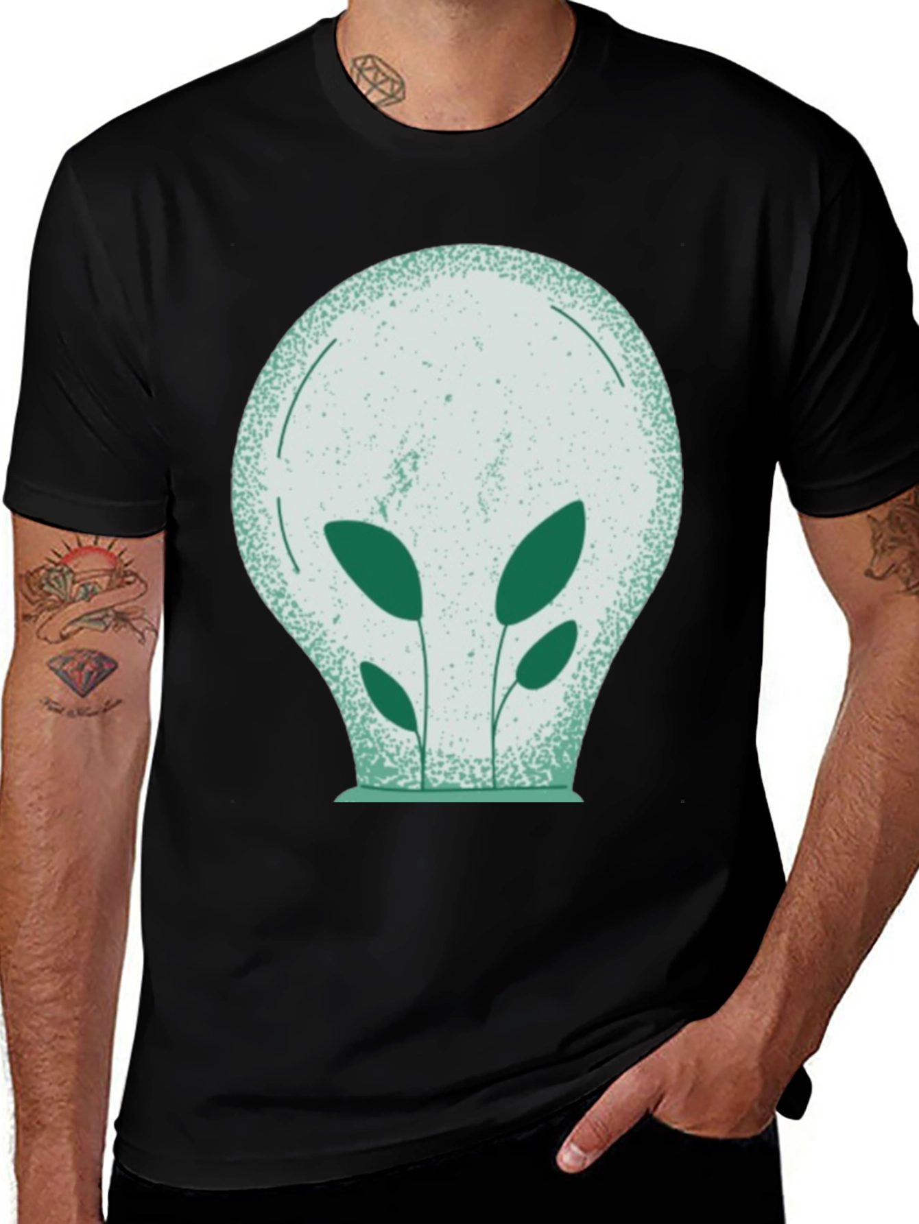 Eco-Friendly Plant Bulb Graphic Tee