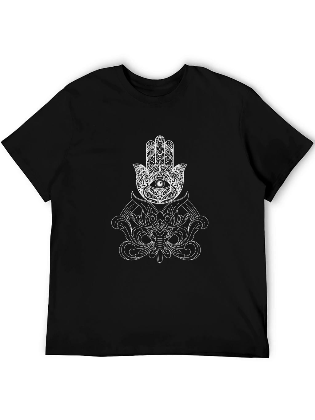 Hamsa Hand Graphic Print Crew Neck T-Shirt
