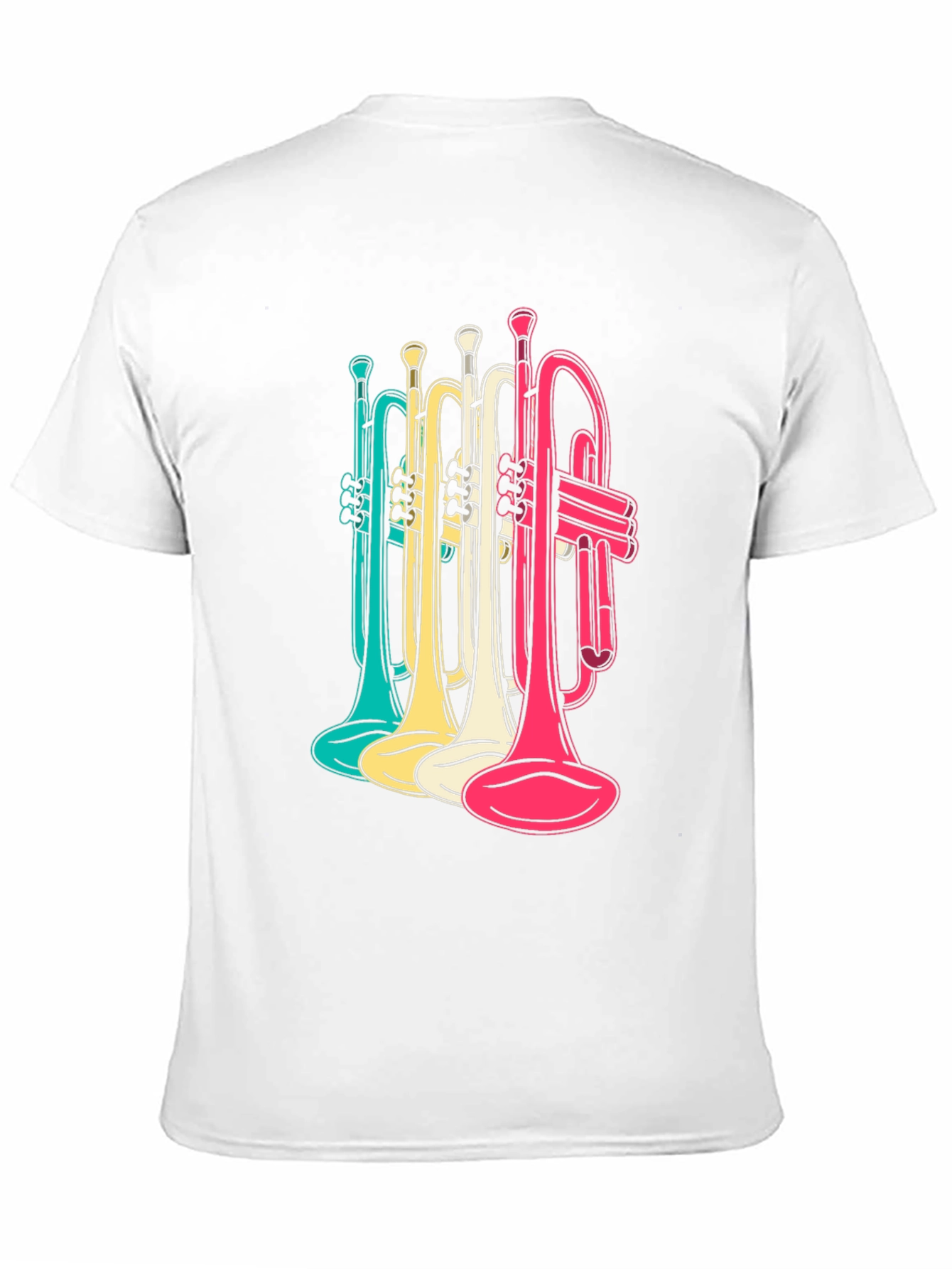 Colorful Trumpets Graphic Tee - Mens Black T-Shirt