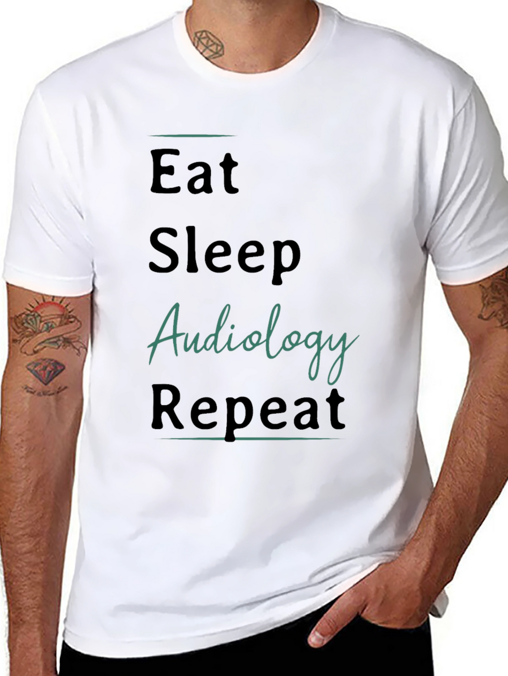 Eat Sleep Audiology Repeat Black T-Shirt