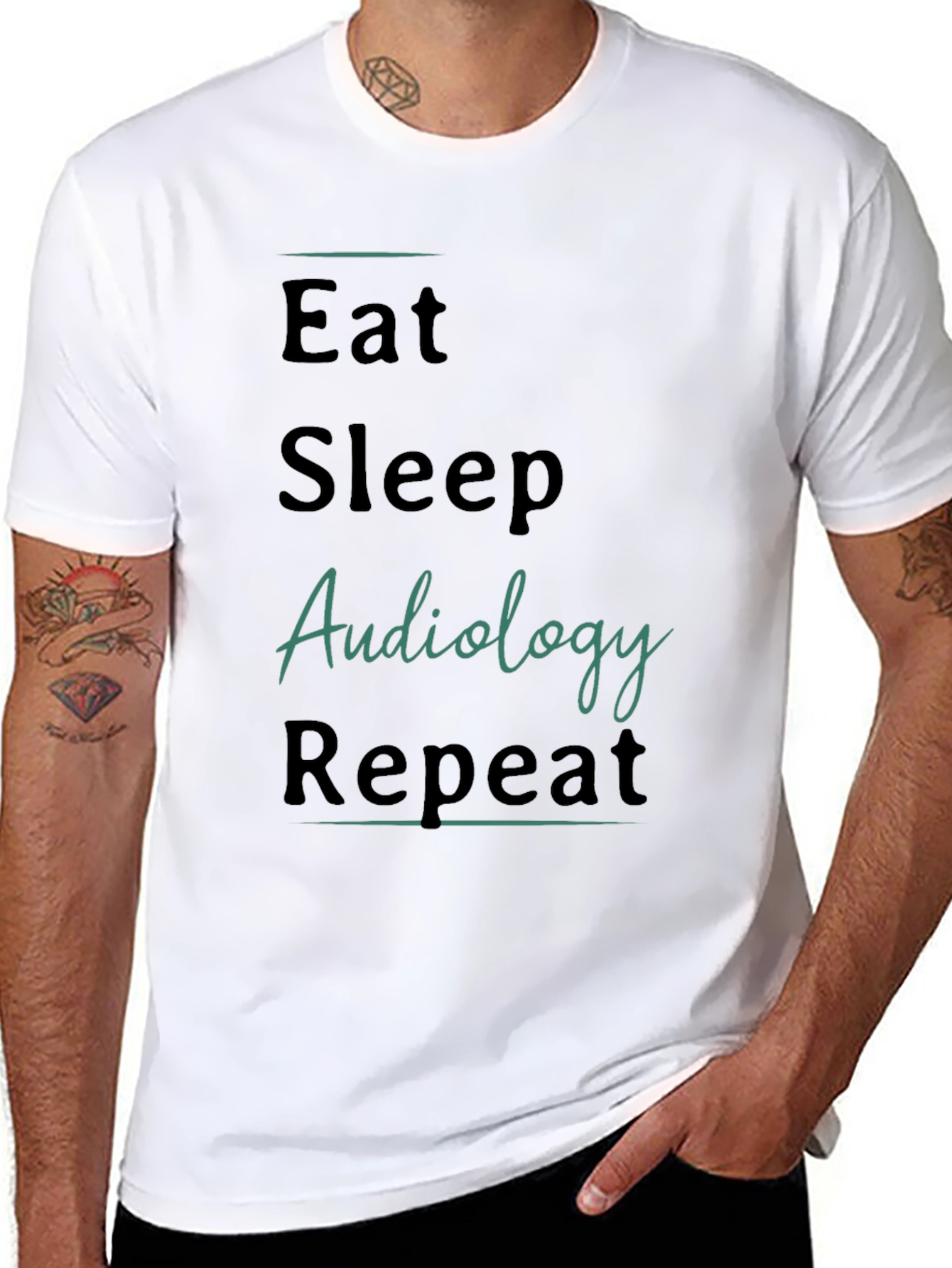 Eat Sleep Audiology Repeat Black T-Shirt