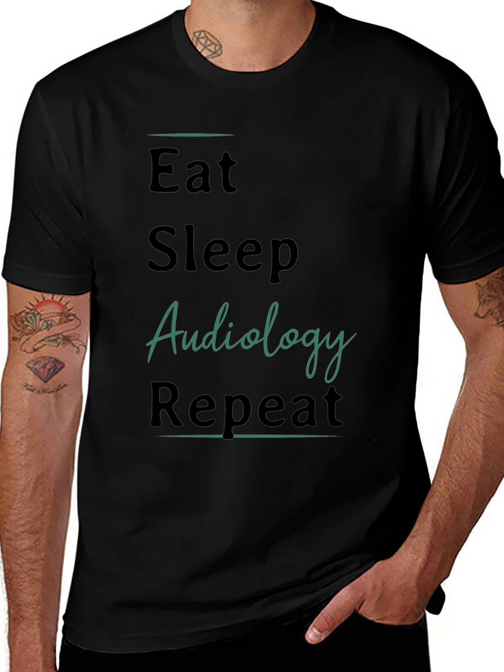 Eat Sleep Audiology Repeat Black T-Shirt