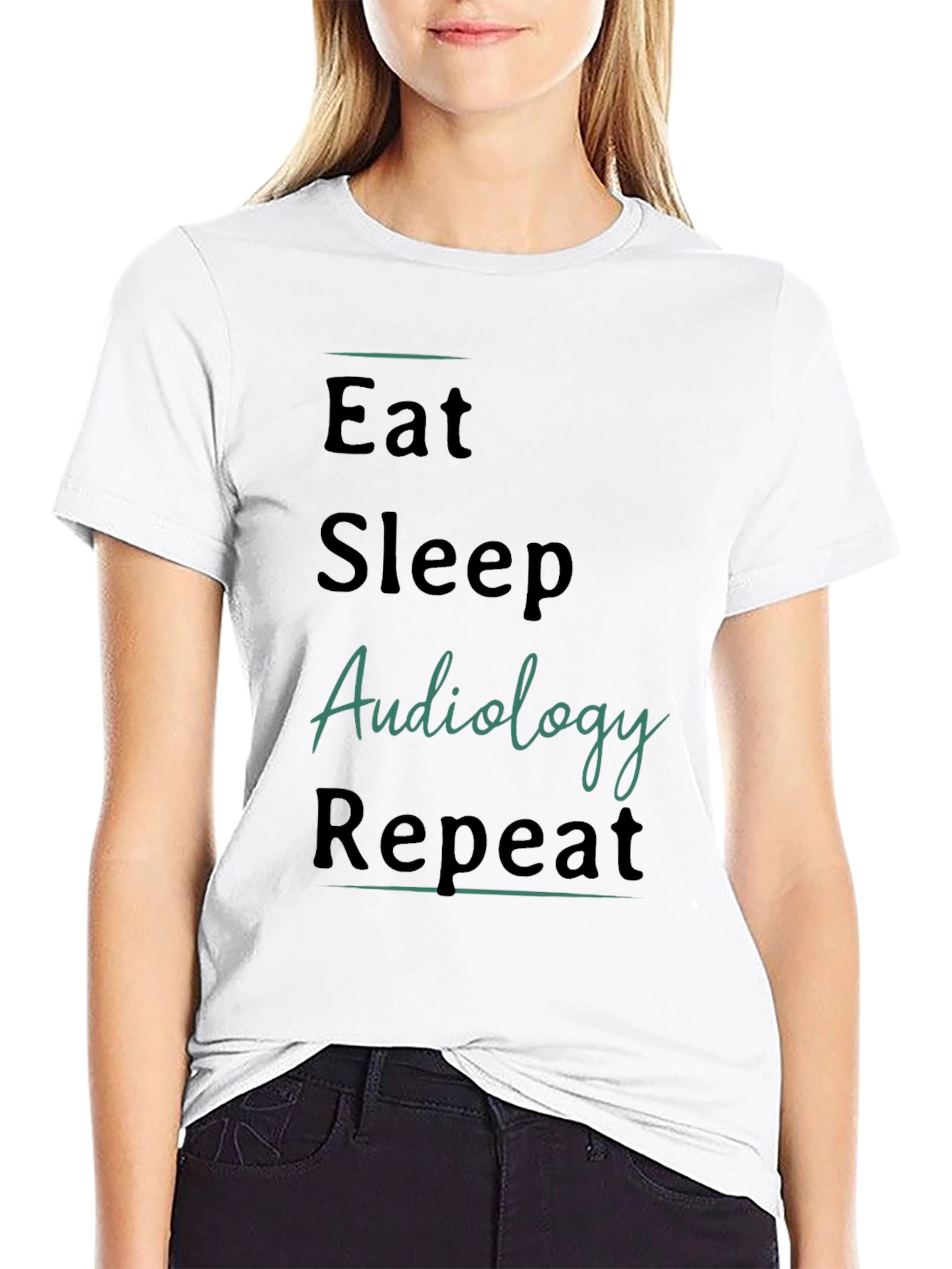 Eat Sleep Audiology Repeat Black T-Shirt