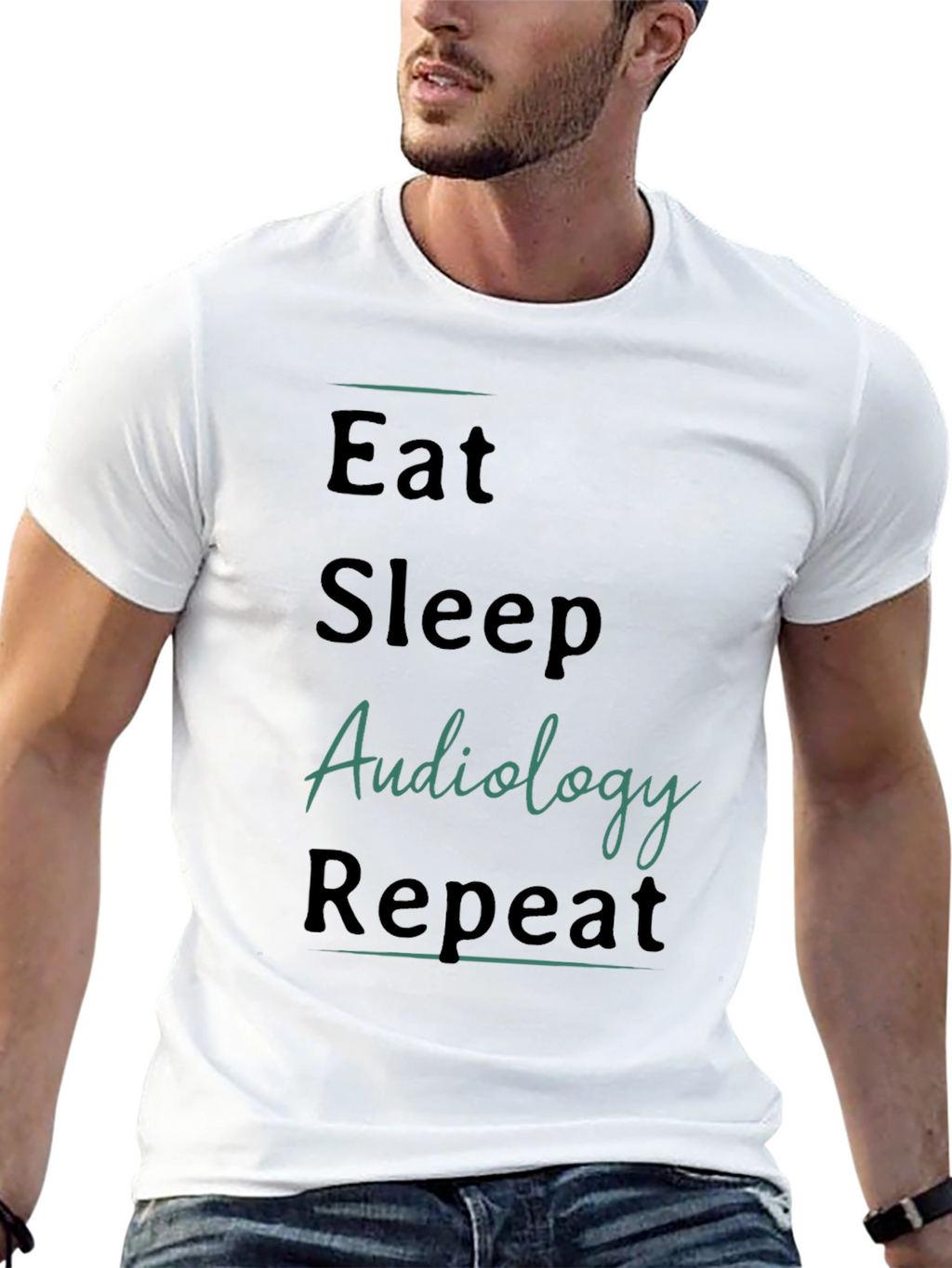 Eat Sleep Audiology Repeat Black T-Shirt