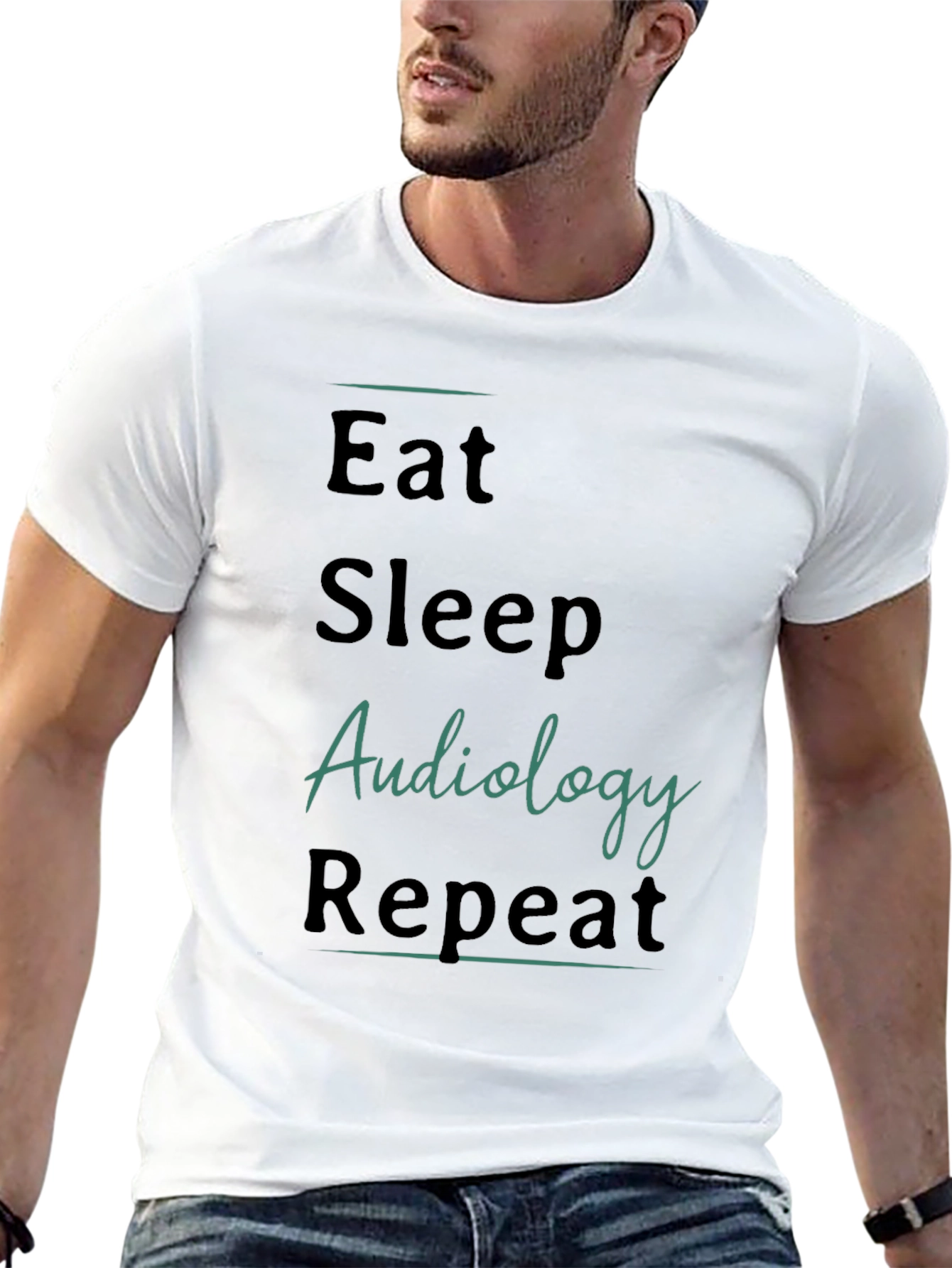 Eat Sleep Audiology Repeat Black T-Shirt