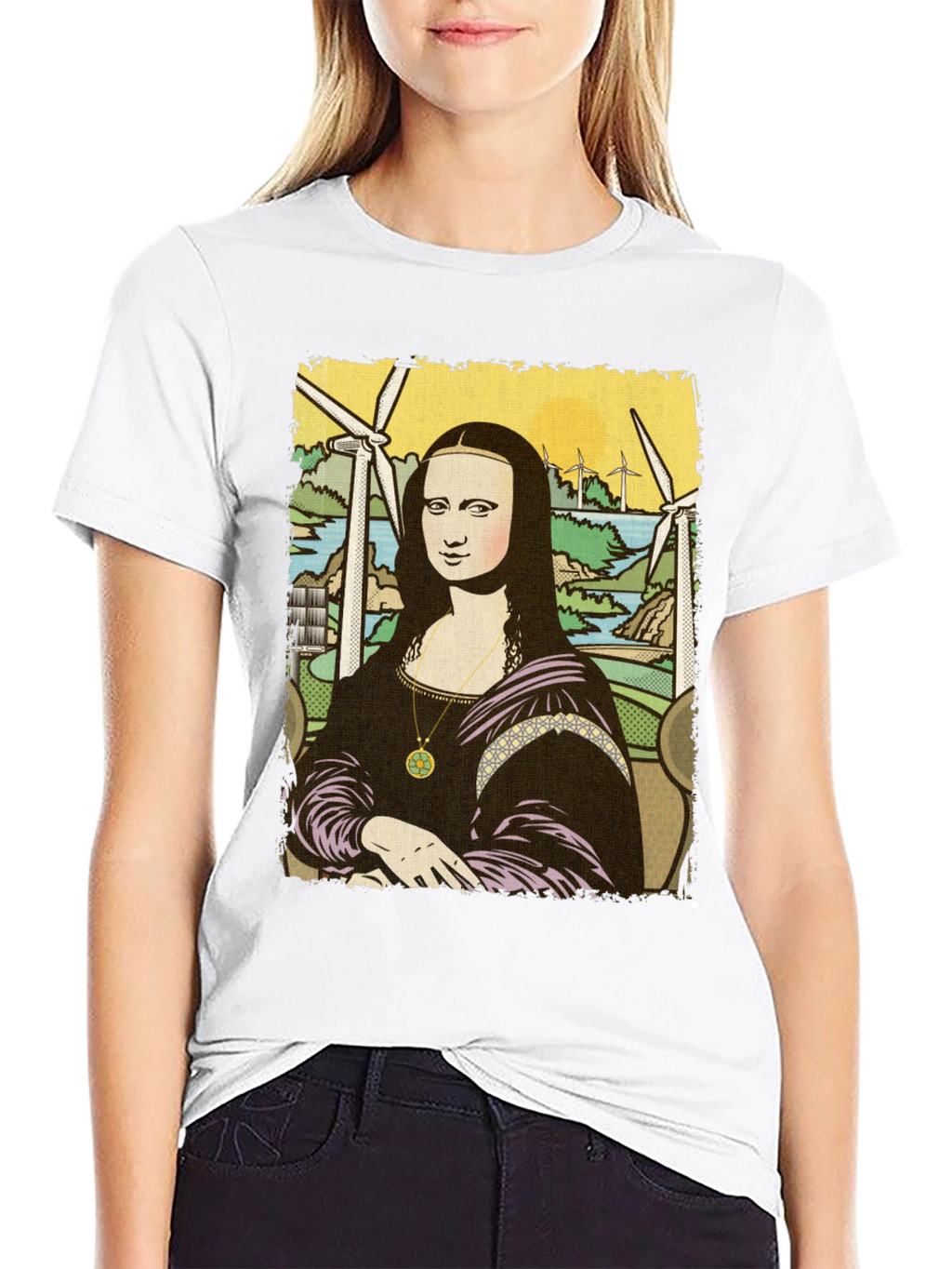 Mona Lisa Graphic Tee - Eco Art Shirt
