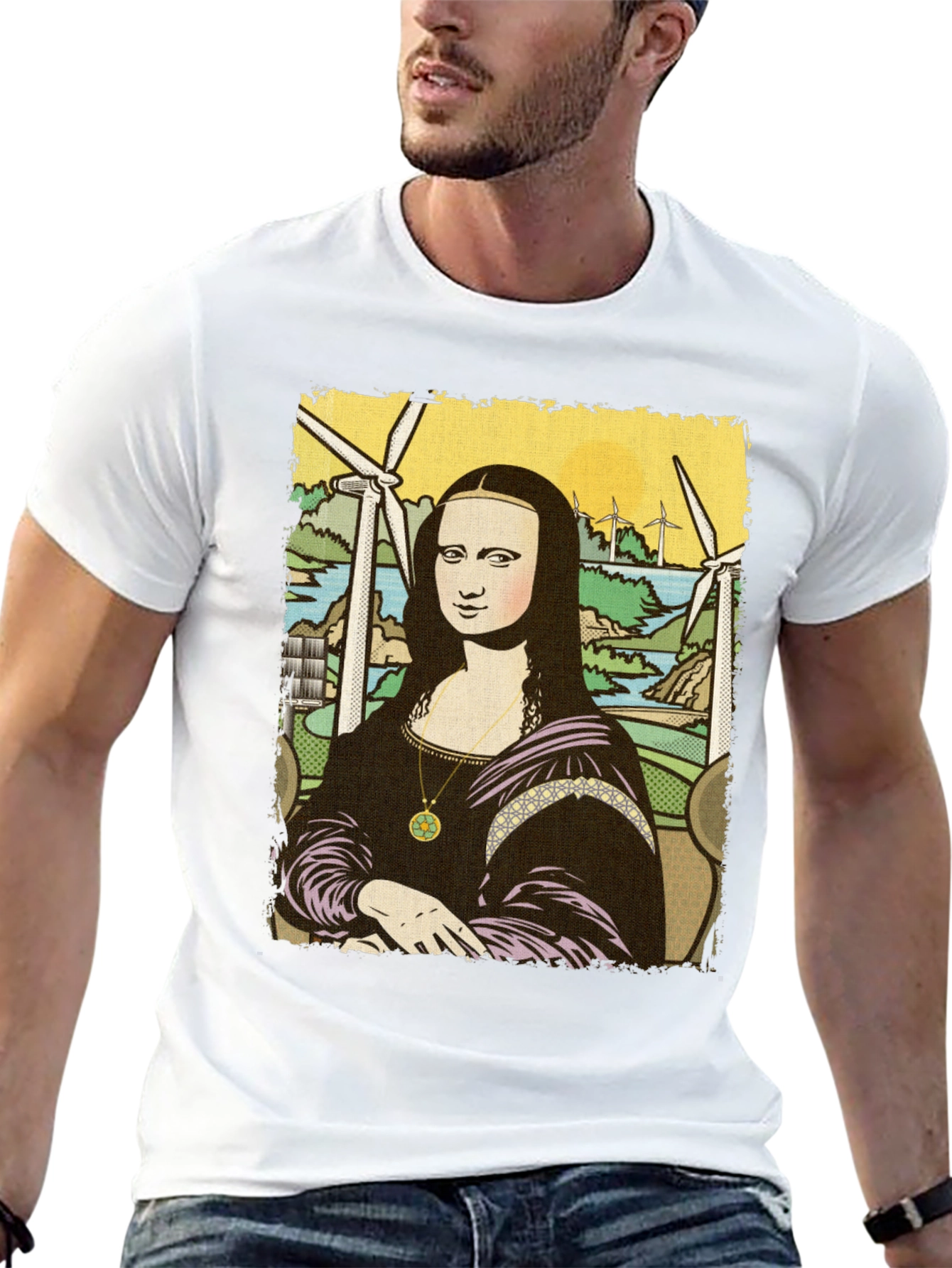 Mona Lisa Graphic Tee - Eco Art Shirt