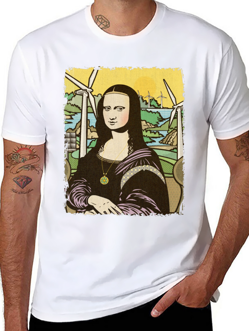 Mona Lisa Graphic Tee - Eco Art Shirt
