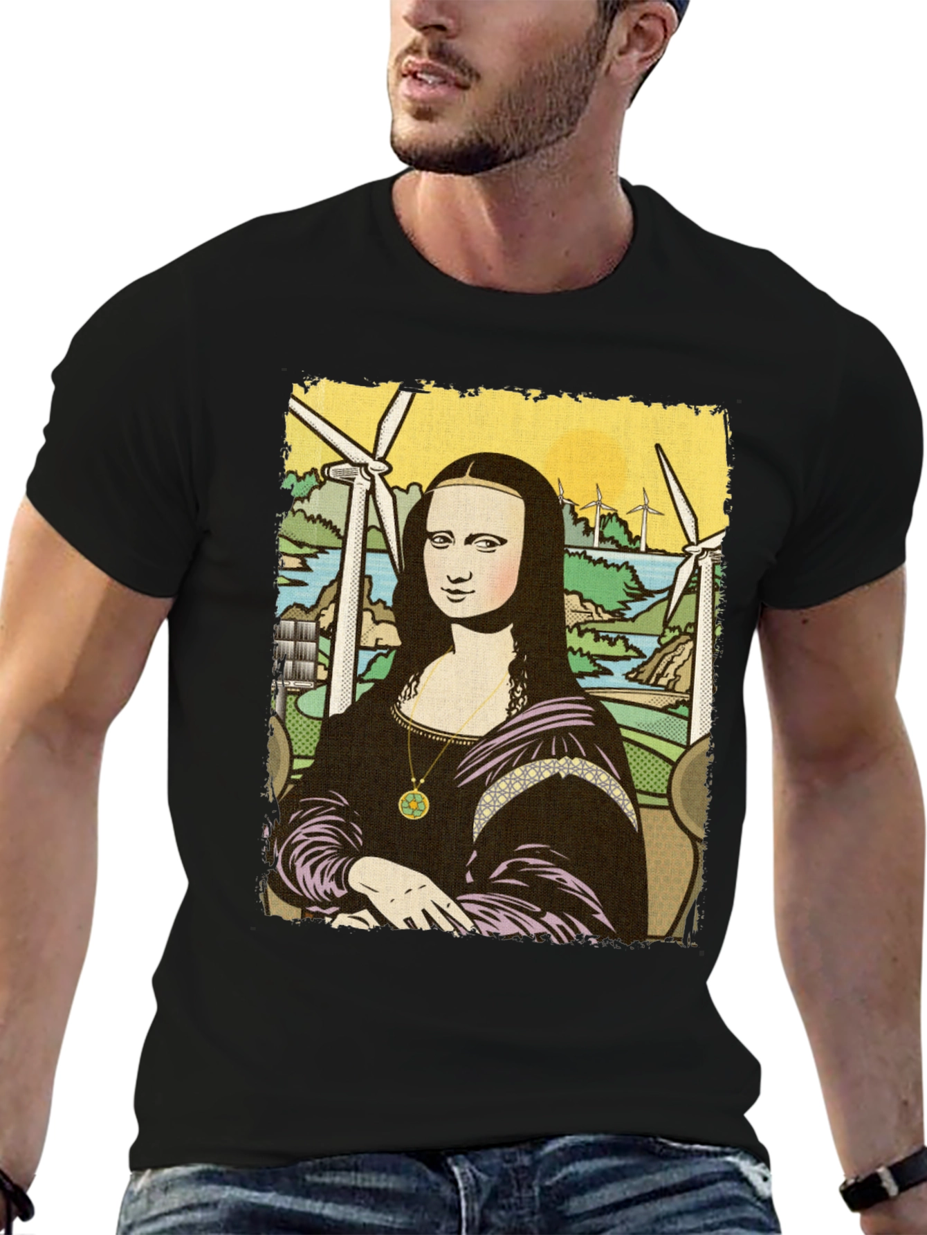 Mona Lisa Graphic Tee - Eco Art Shirt