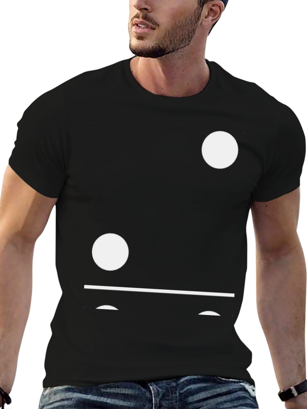 Domino Inspired Black T-Shirt
