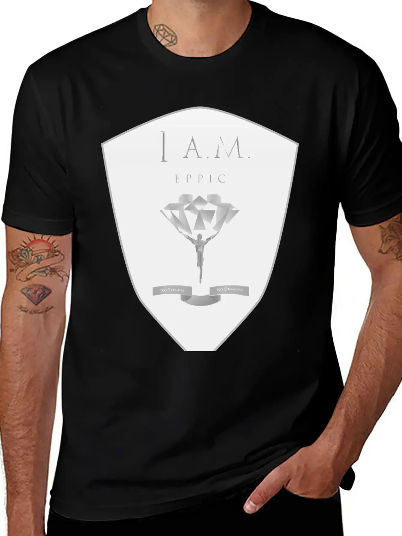 I.A.M EPPIC SILVER CREST Stylish Everyday T-Shirt – Unisex Basic Cotton Tee