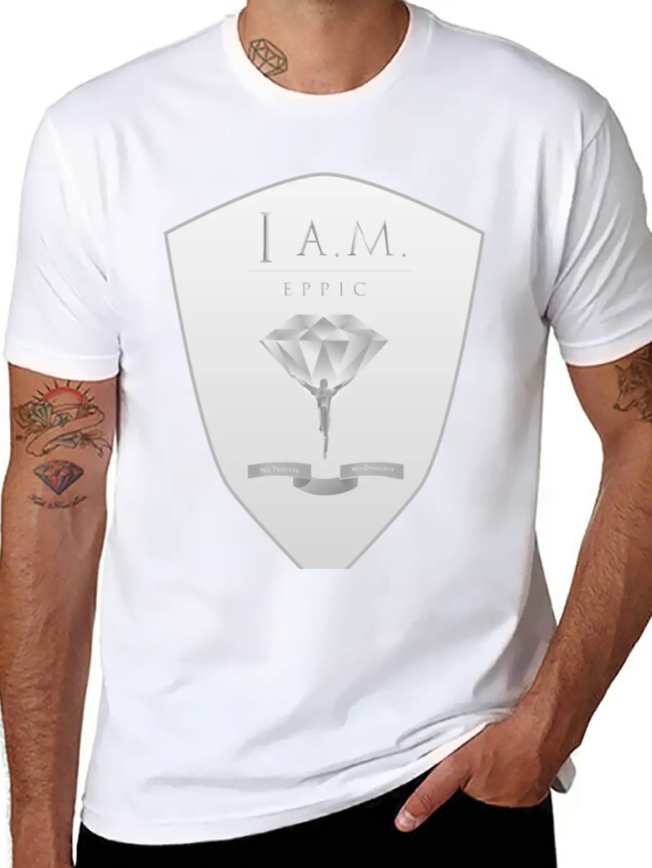 I.A.M EPPIC SILVER CREST Stylish Everyday T-Shirt – Unisex Basic Cotton Tee