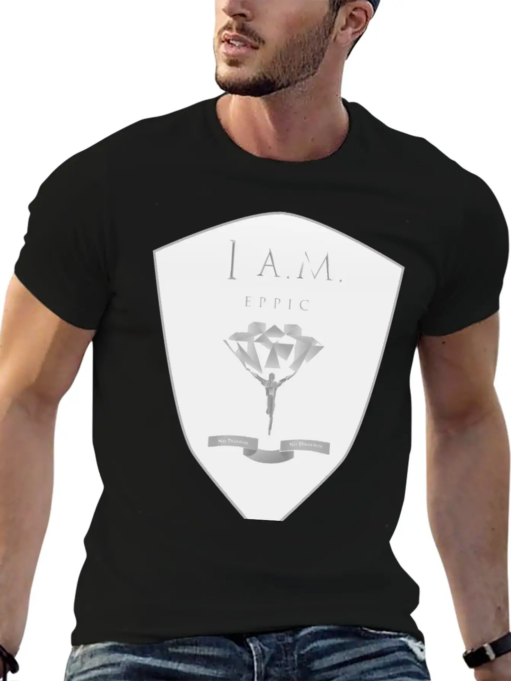 I.A.M EPPIC SILVER CREST Stylish Everyday T-Shirt – Unisex Basic Cotton Tee