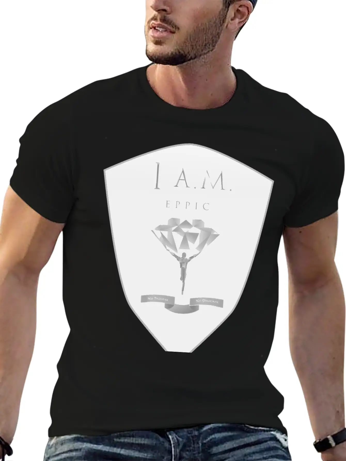 I.A.M EPPIC SILVER CREST Stylish Everyday T-Shirt – Unisex Basic Cotton Tee