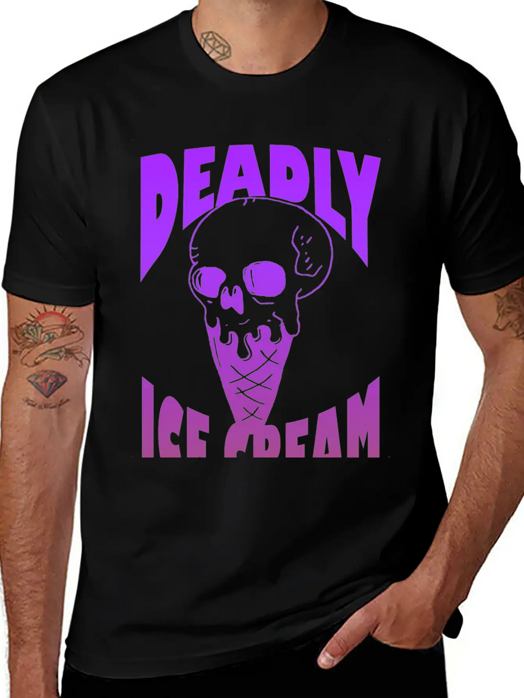 Ice Cream Deadly Casual Graphic T-Shirt – Simple And Comfortable Daily Wear