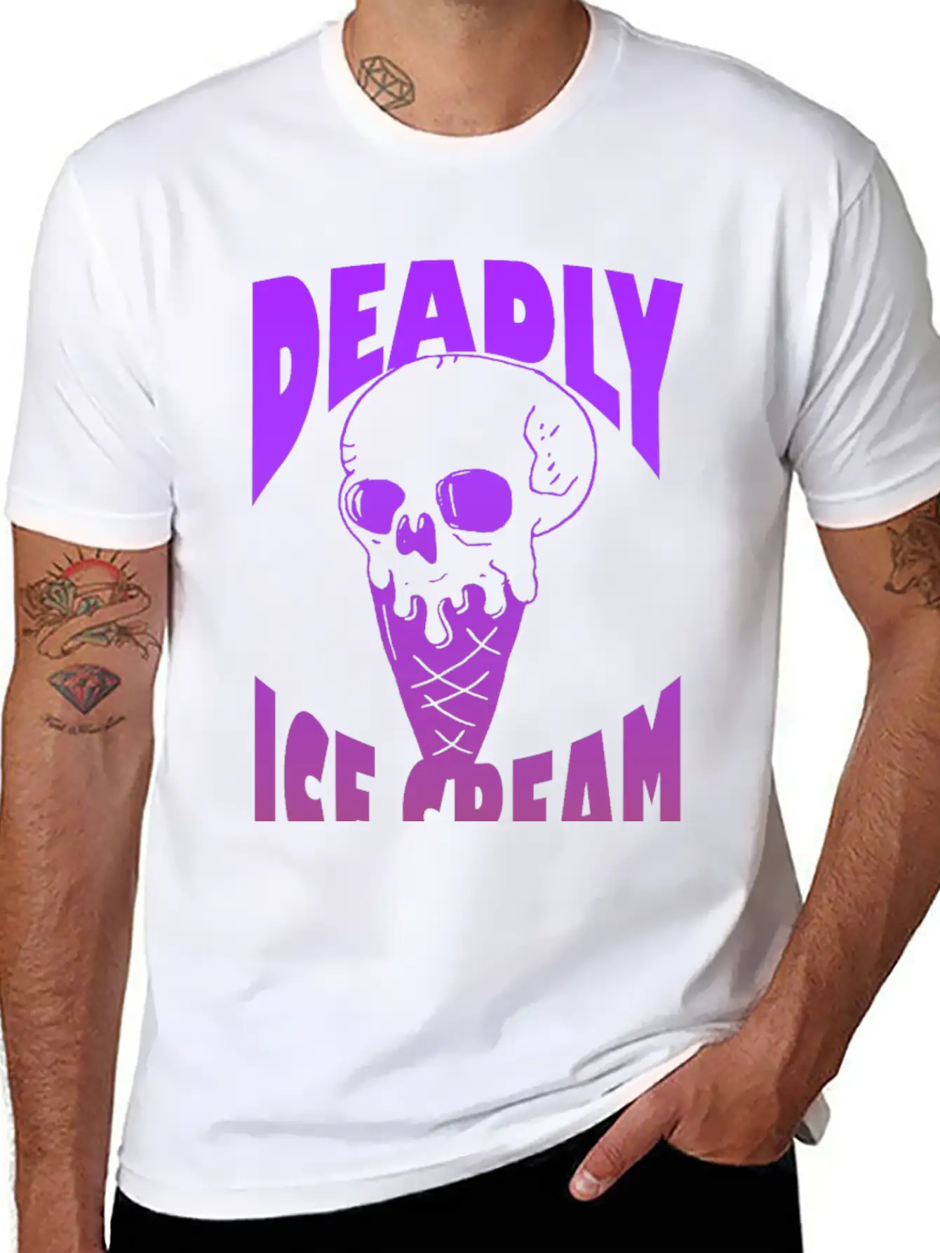 Ice Cream Deadly Casual Graphic T-Shirt – Simple And Comfortable Daily Wear