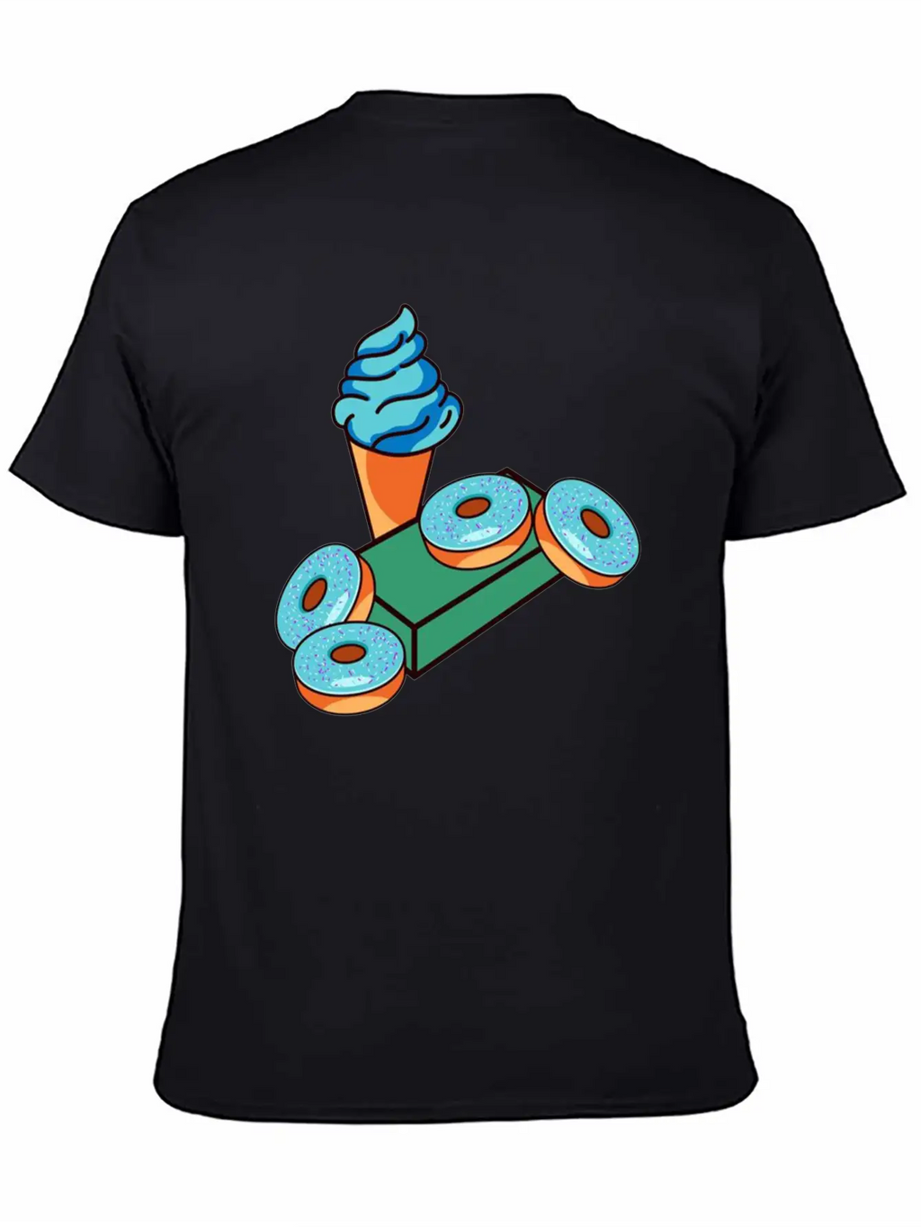 Ice Cream Donuts Essential Cotton Tee For Daily Outfits – Unisex Style