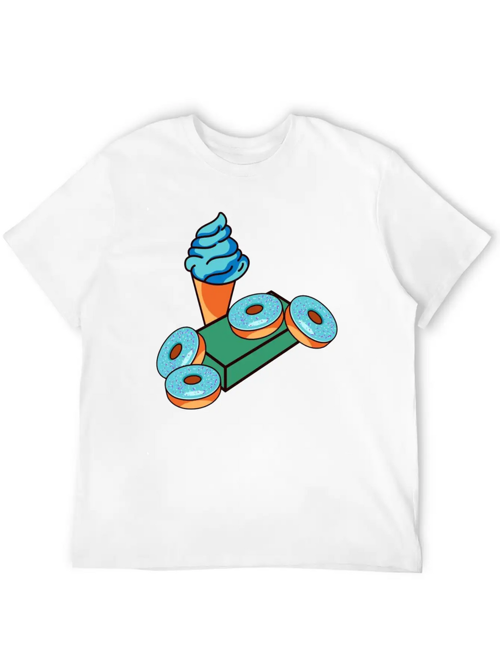 Ice Cream Donuts Essential Cotton Tee For Daily Outfits – Unisex Style