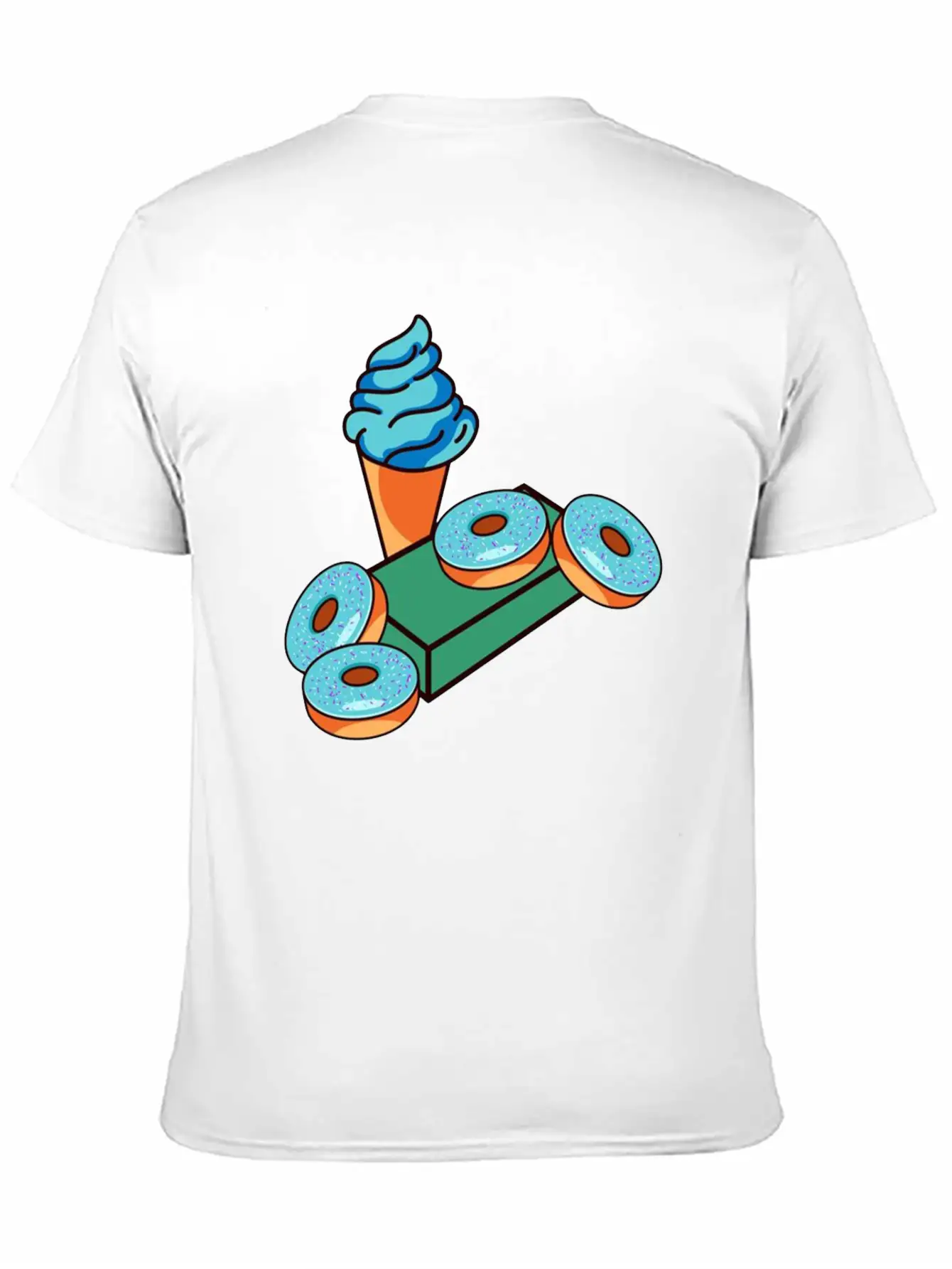 Ice Cream Donuts Essential Cotton Tee For Daily Outfits – Unisex Style