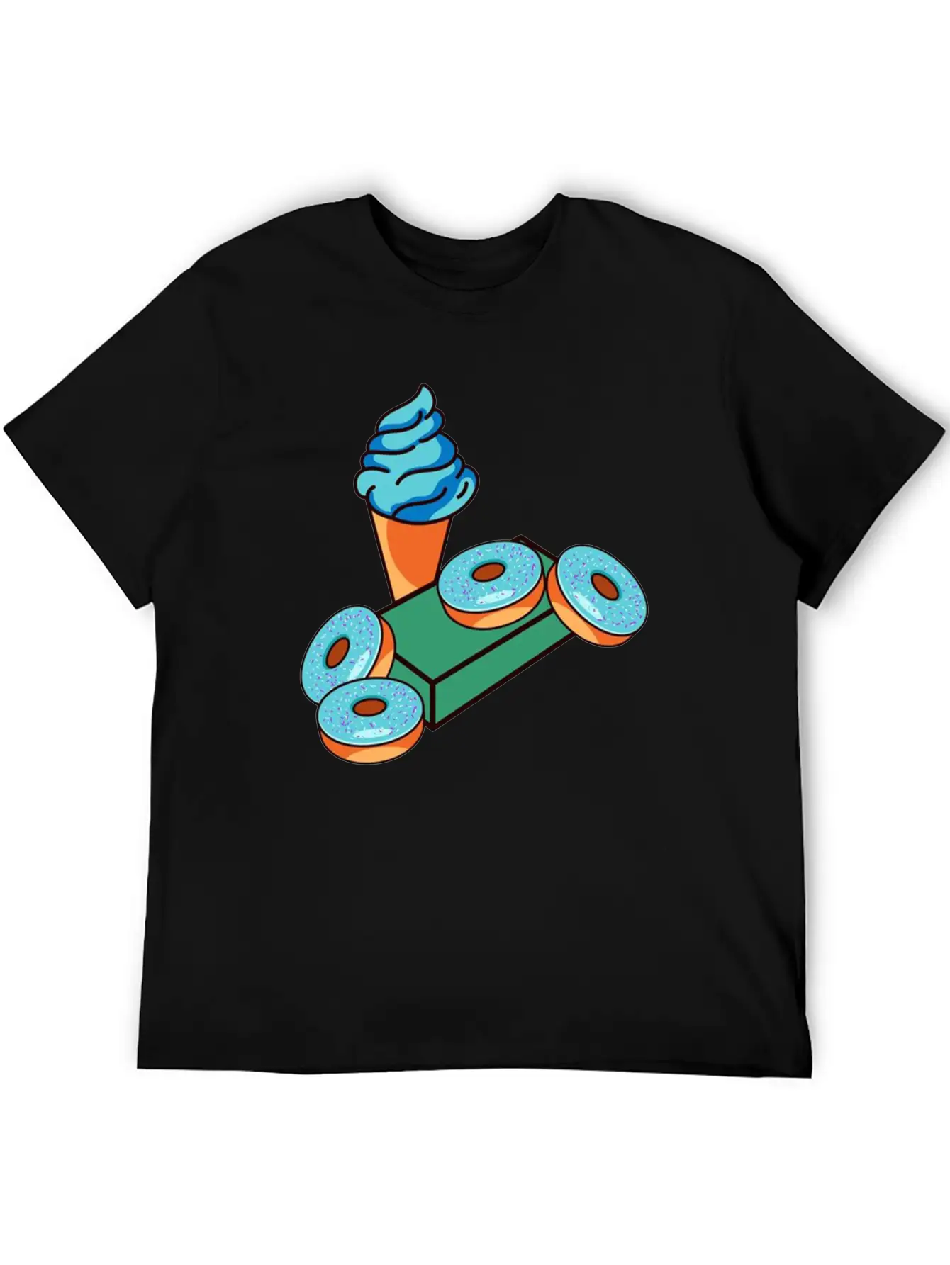 Ice Cream Donuts Essential Cotton Tee For Daily Outfits – Unisex Style