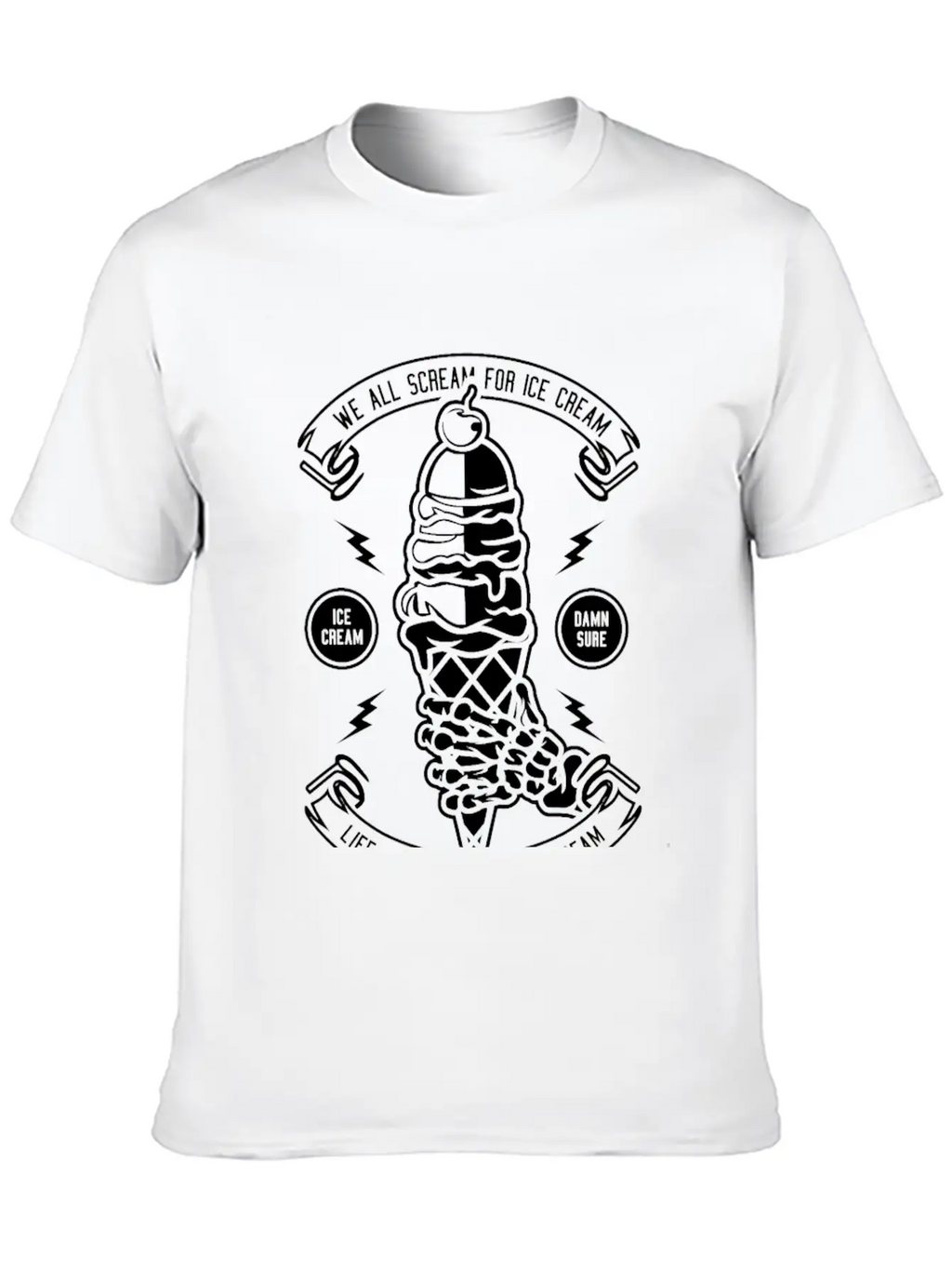 Ice Cream Essential Cotton Tee For Daily Outfits – Unisex Style