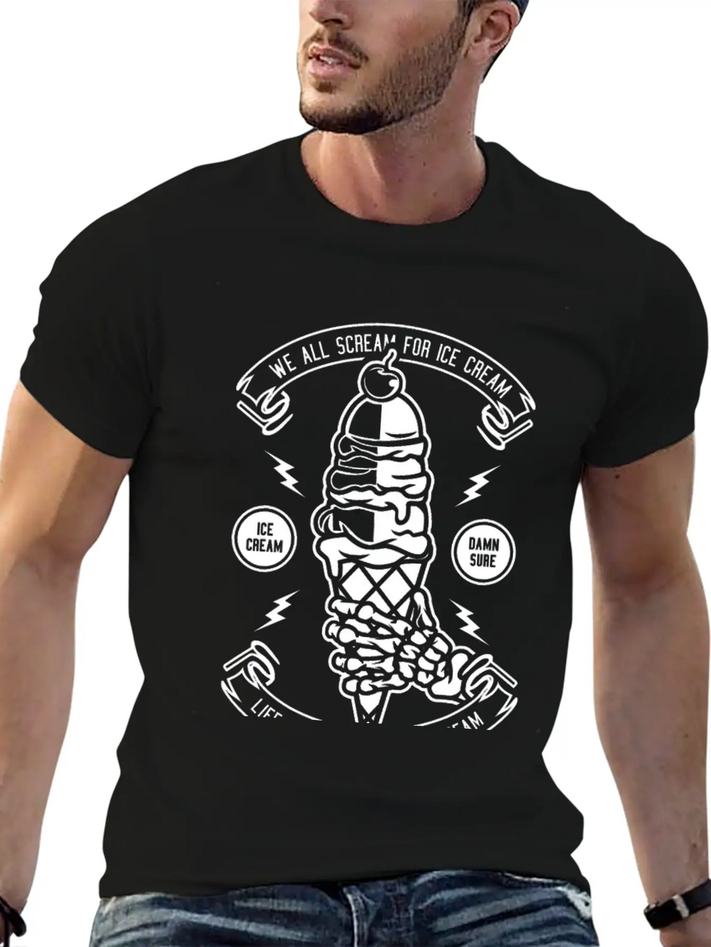 Ice Cream Essential Cotton Tee For Daily Outfits – Unisex Style