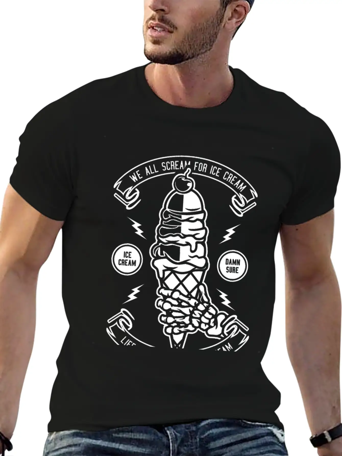 Ice Cream Essential Cotton Tee For Daily Outfits – Unisex Style