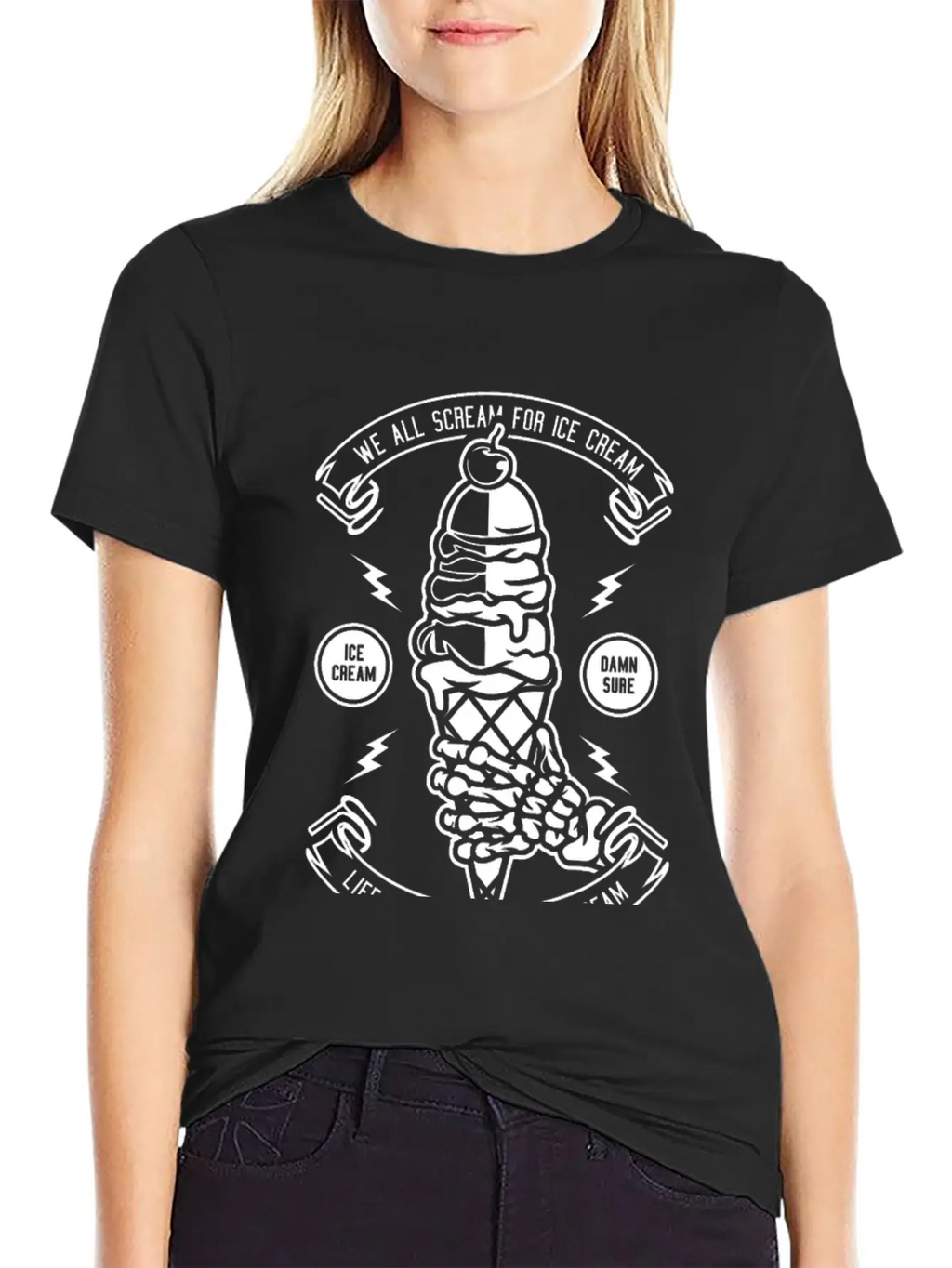 Ice Cream Essential Cotton Tee For Daily Outfits – Unisex Style